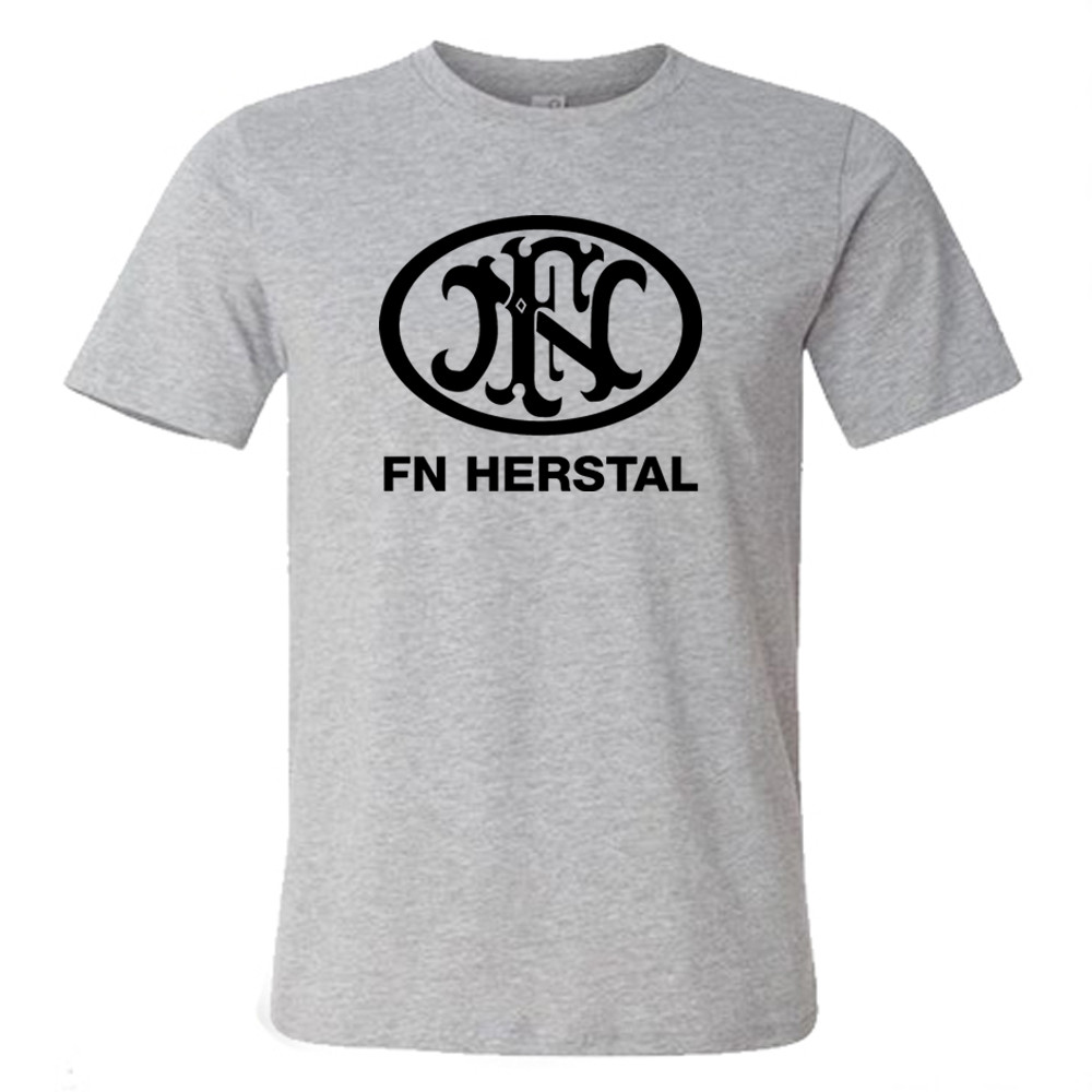 FN Herstal Firearms Guns Men&rsquo;s Grey T-Shirt Size S to 5XL