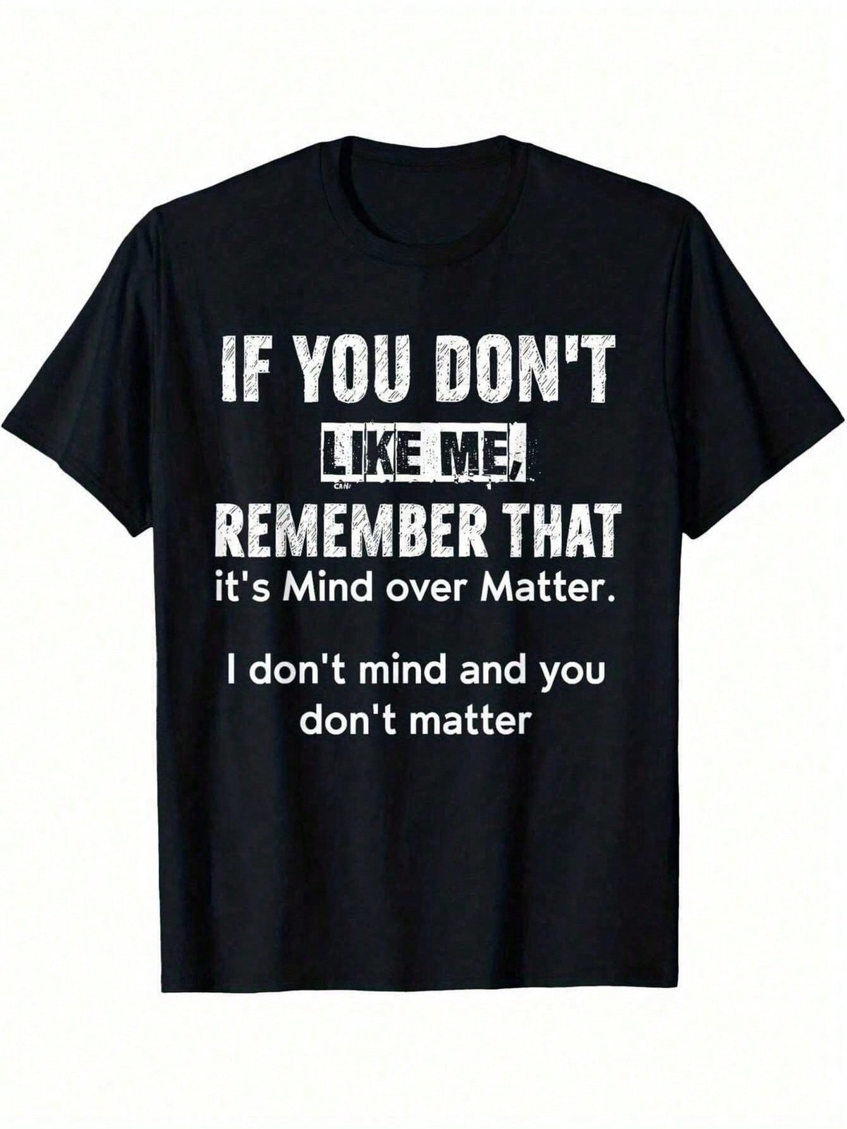 1pc Man S&rsquo; Witty Quote Print Black TShirt, Crew Neck, Casual Cotton Tee