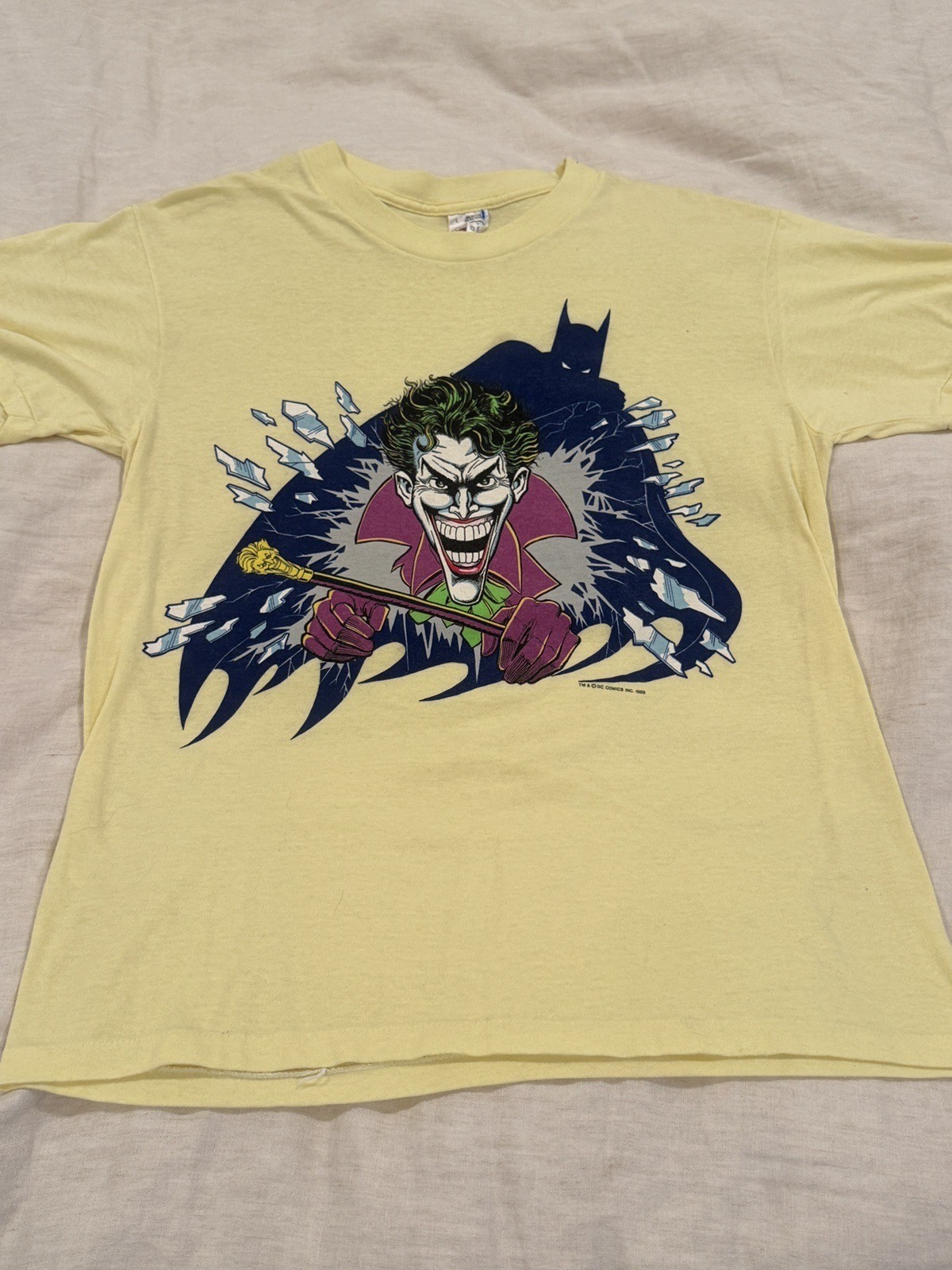 Vintage 1989 Joker Batman Villain Rare Tee 80s Single Stitch T Shirt Size Large