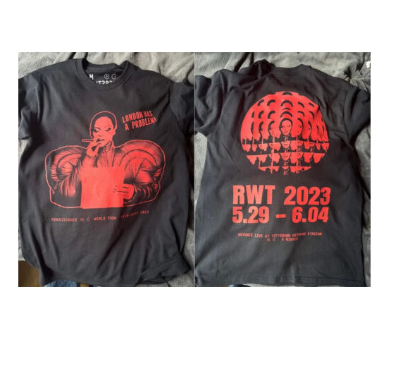Beyonce London Has A Problem! Renaissance World Tour 2023 2 sided T shirt