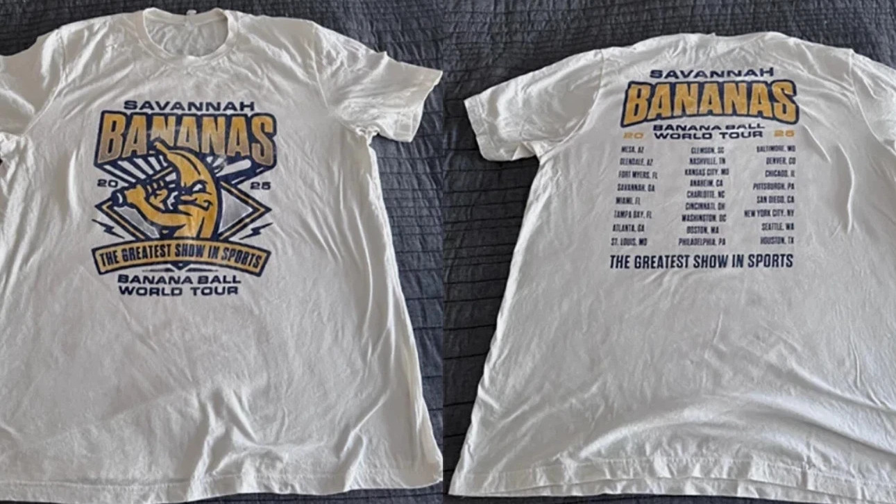 Savannah Bananas 2025 Banana Ball World Tour T-shirt, size S-5X T tshirt