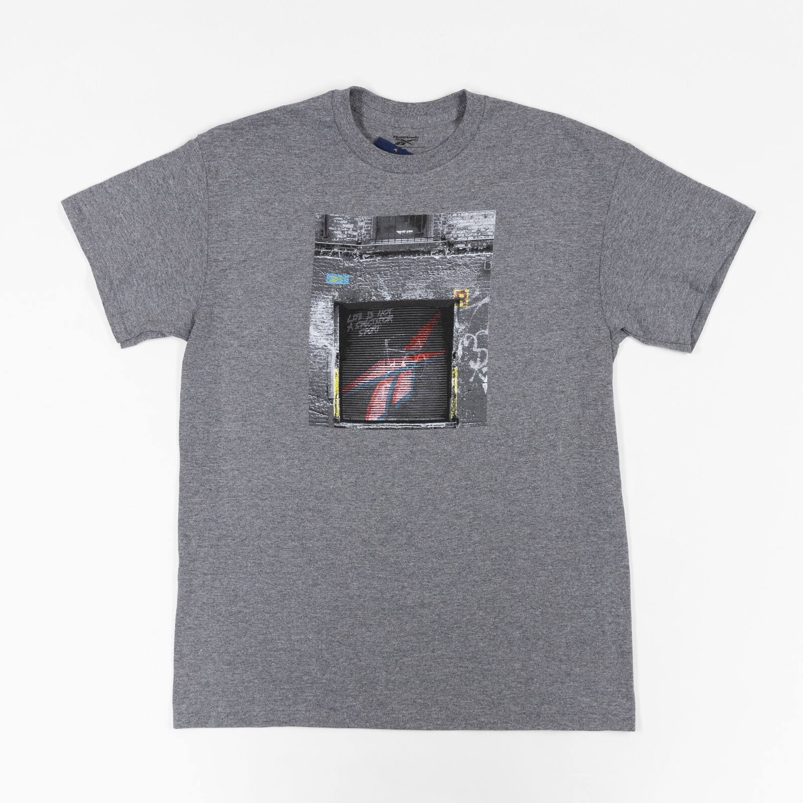 Reebok Men Logo Graphic T-Shirt Dark Gray Size L