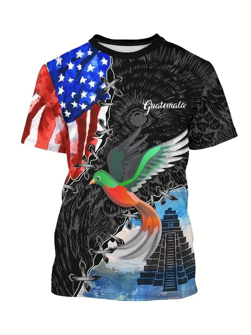 PLAYERA DE GUATEMALA UNISEX ESTAMPADO 3D ALTA CALIDAD COLORES VIVOS