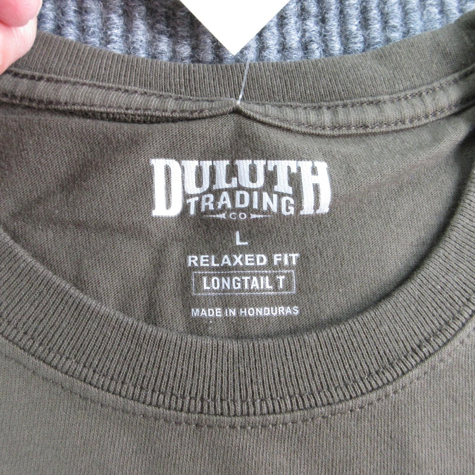 Duluth Trading Co. Shirt Mens L Brown Longtail T Crew Neck Relaxed NWT