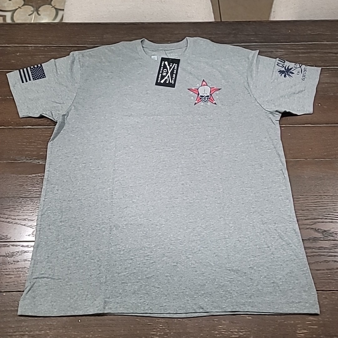 Grunt Style T-Shirt Mens XL Gray True Freedom Is Rebellion Skull Star NWT