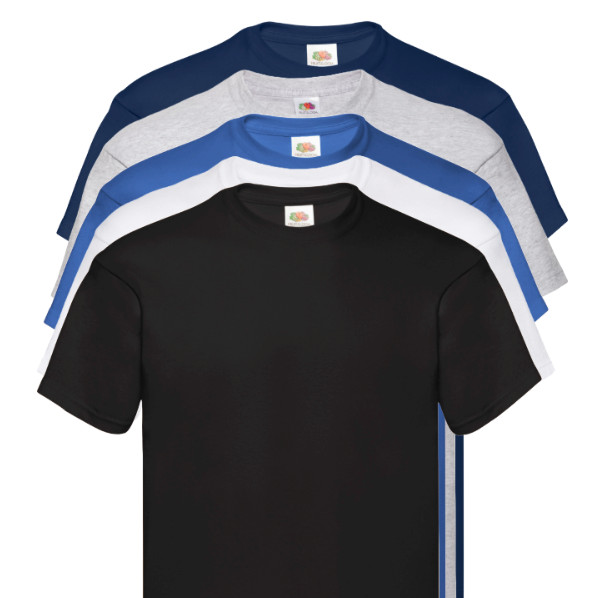mens fruit of the loom t shirts 5 3 Pack Unisex Plain Cotton Bulk T-Shirt Mixed