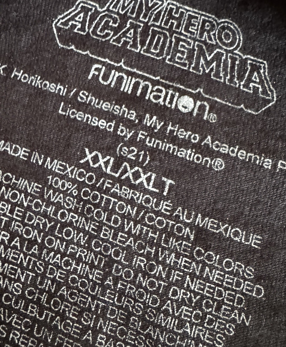 My Hero Academia Men&rsquo;s T-Shirt Size 2XL XXL Anime Graphic Black Funimation Heros