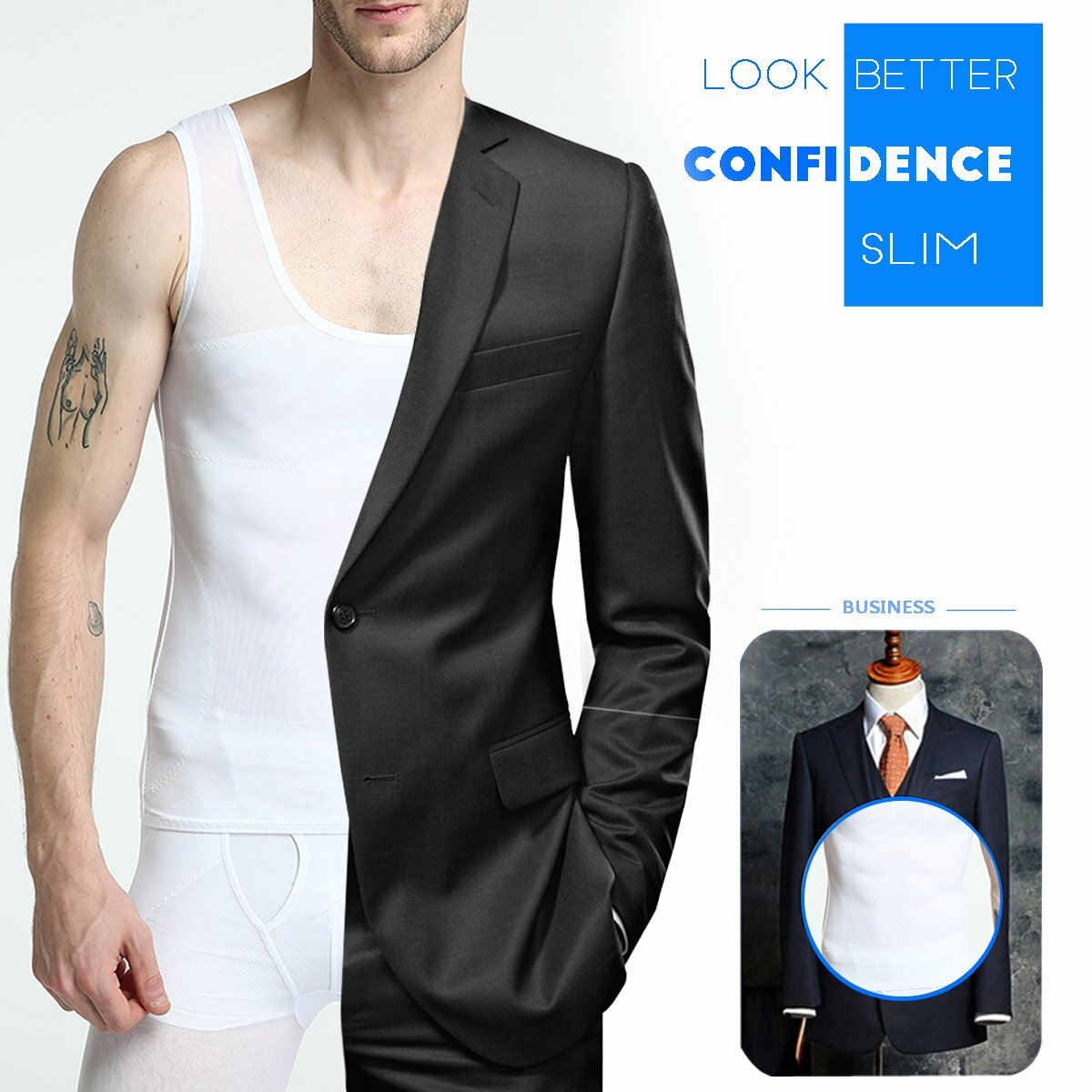 Men&rsquo;s Slimming Body Shaper Vest Chest Compression Shirts Tank Gynecomastia Moobs