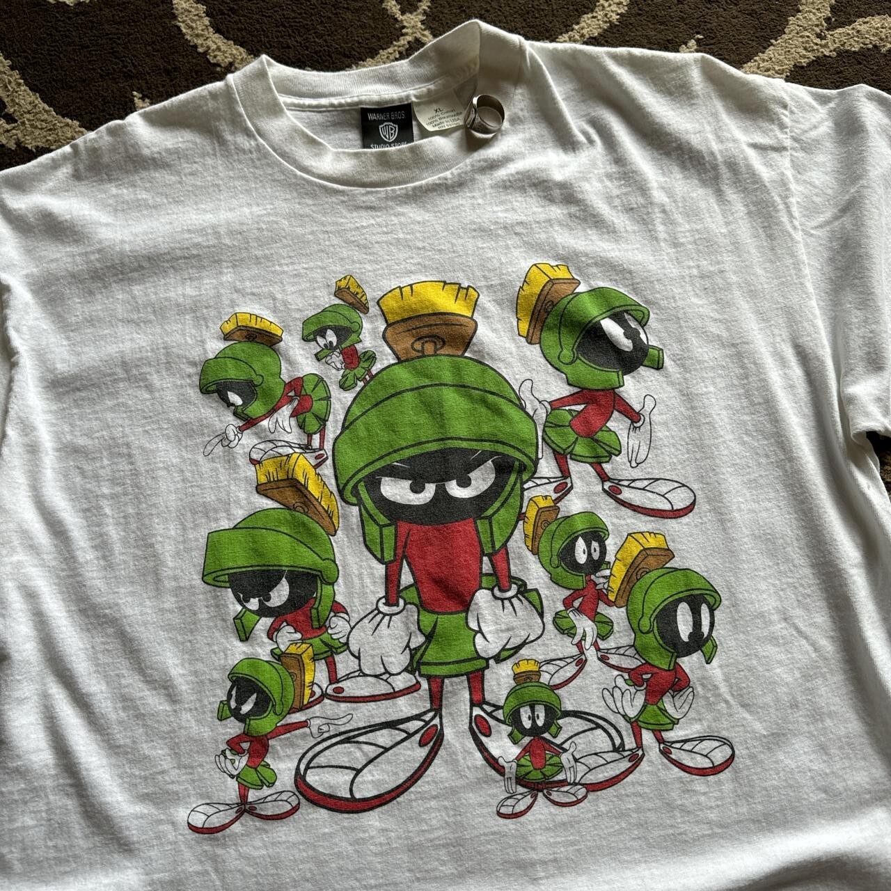 Marvin The Martian Looney Tunes short sleeve white shirt