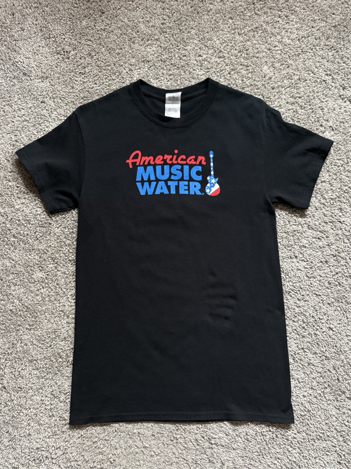 American Music Water T Shirt Size Small Gildan Heavy Cotton SCREEN PRINT