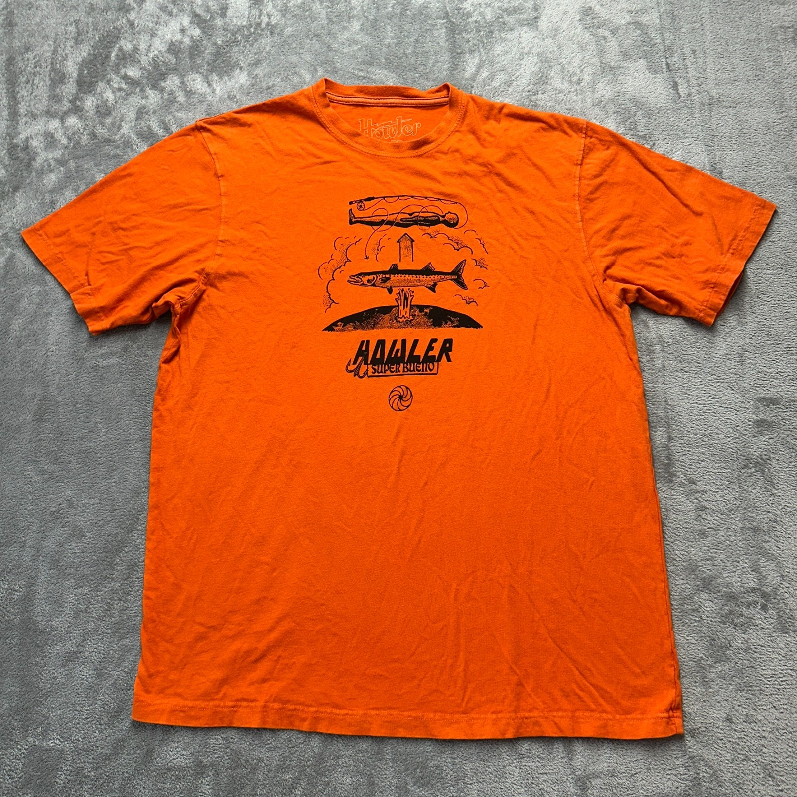 Howler Bros Short Sleeve T Shirt Mens XL Orange Graphic Front Print Outdoor