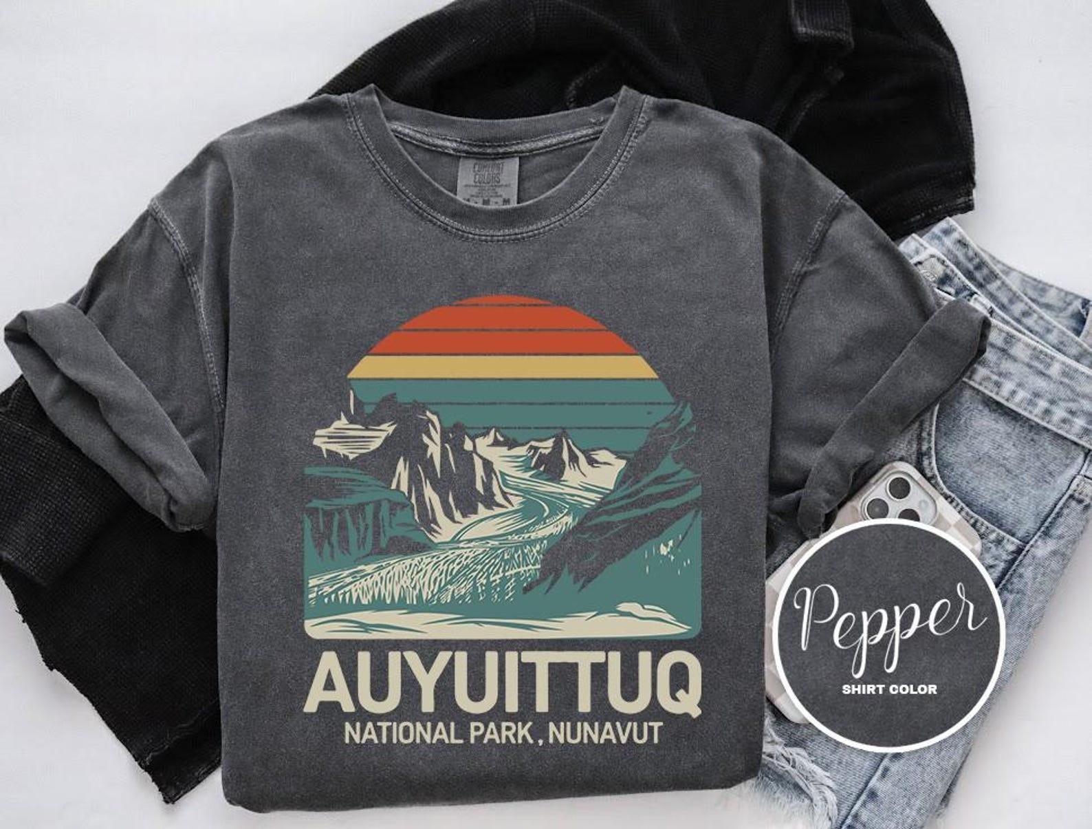 Vintage Auyuittuq National Park Shirt Travel Gift Nunavut Trip Lover Tee