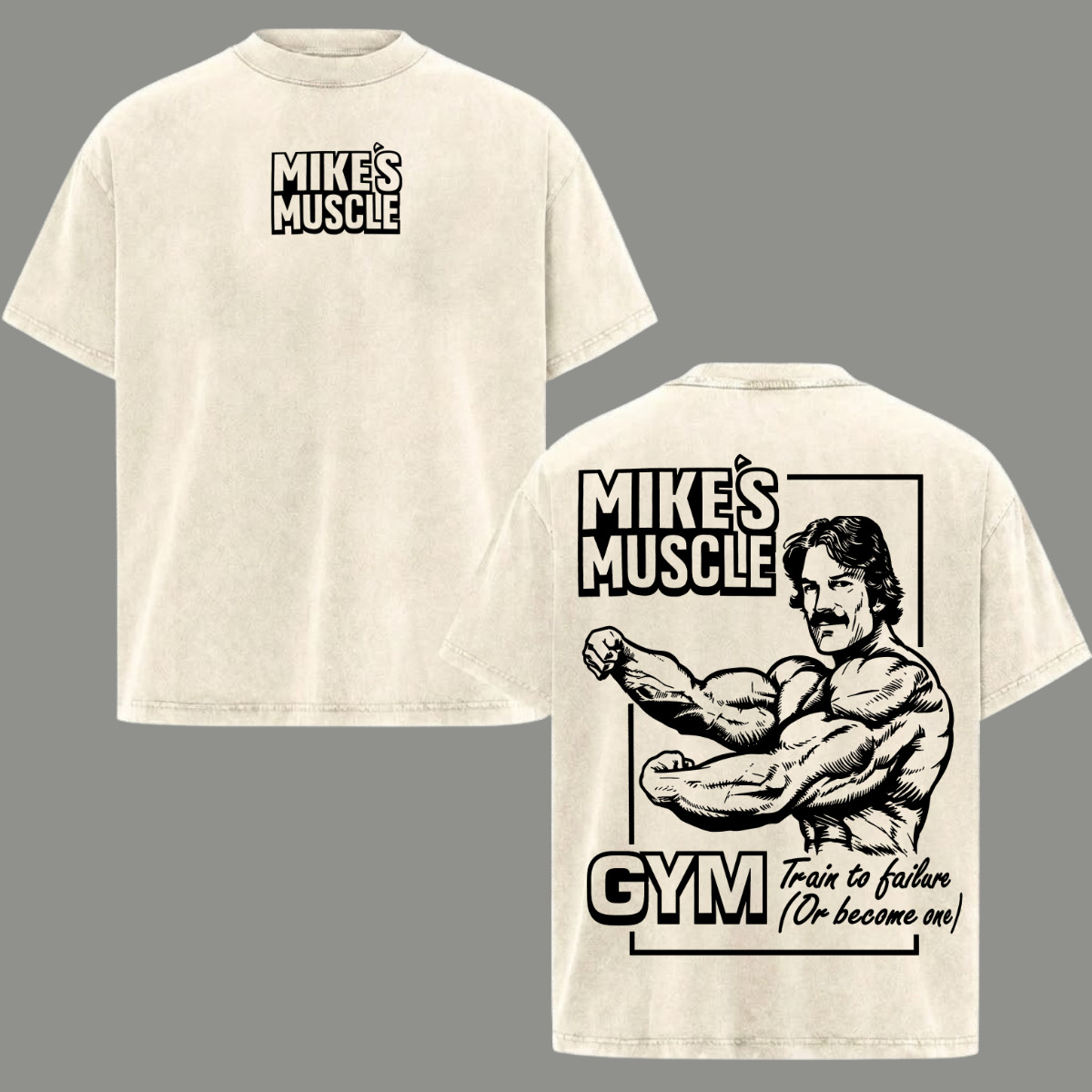 Mike&rsquo;s Muscue Washed T-Shirt Men&rsquo;s Gym Clothing Bodybuilding Top Gift For Him