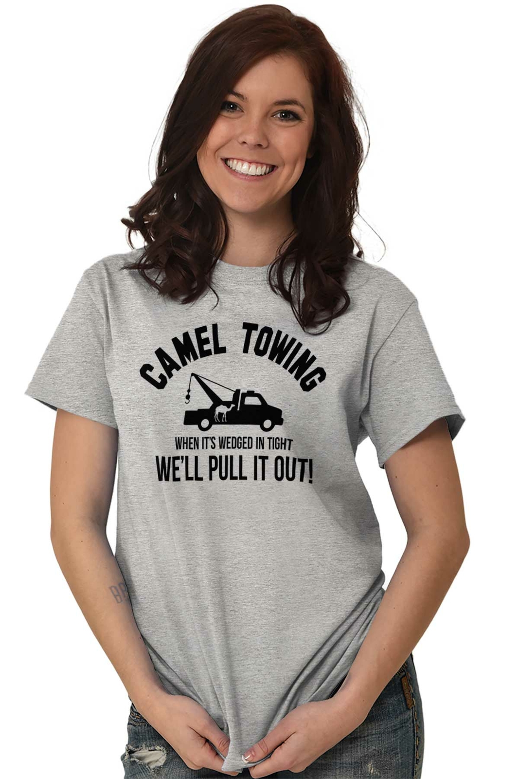 Camel Towing Funny Camel Toe Gym Workout Womens or Mens Crewneck T Shirt Tee