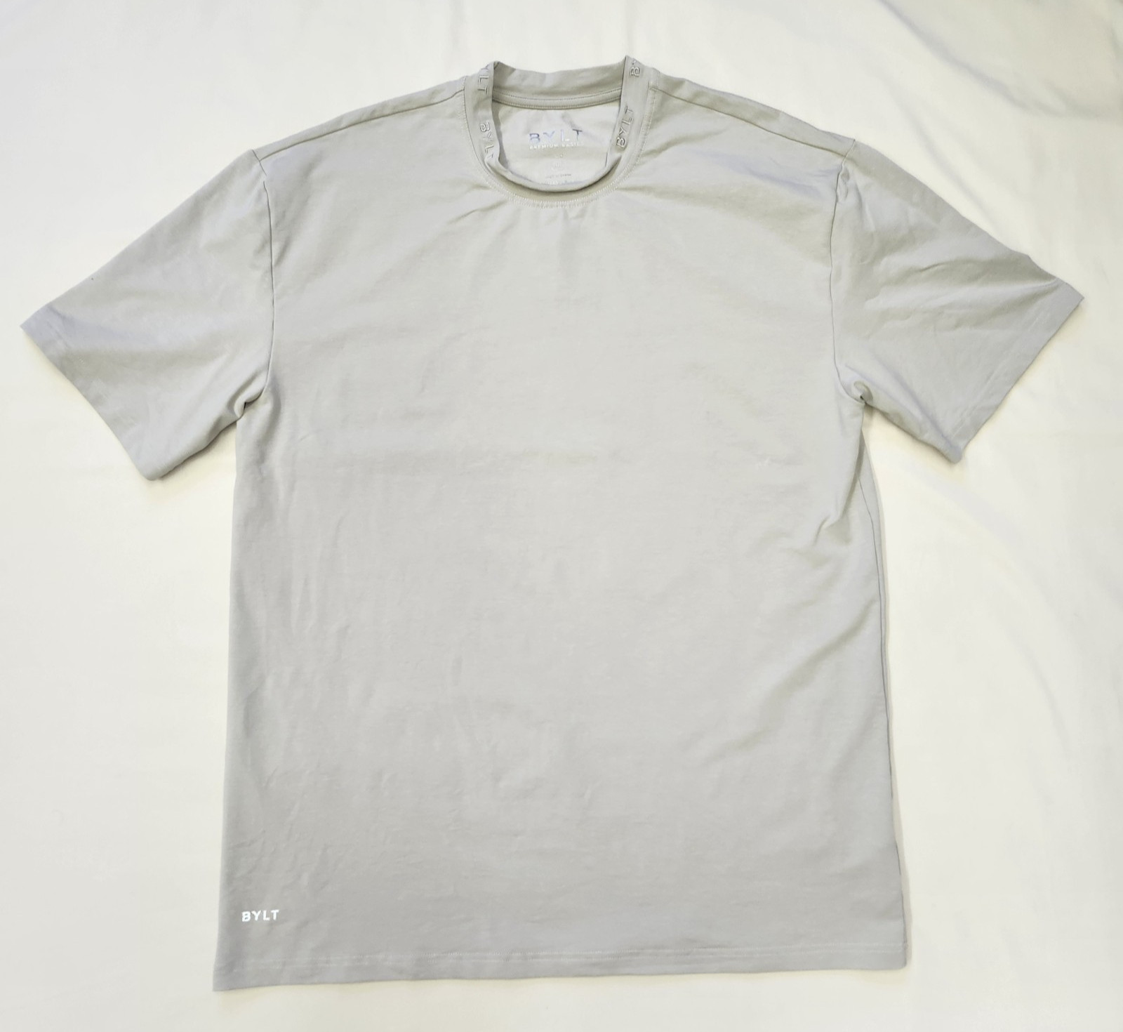 BYLT Premium Basics Lux Box Bylt Collar Tee T-Shirt Mens Size XL Dove