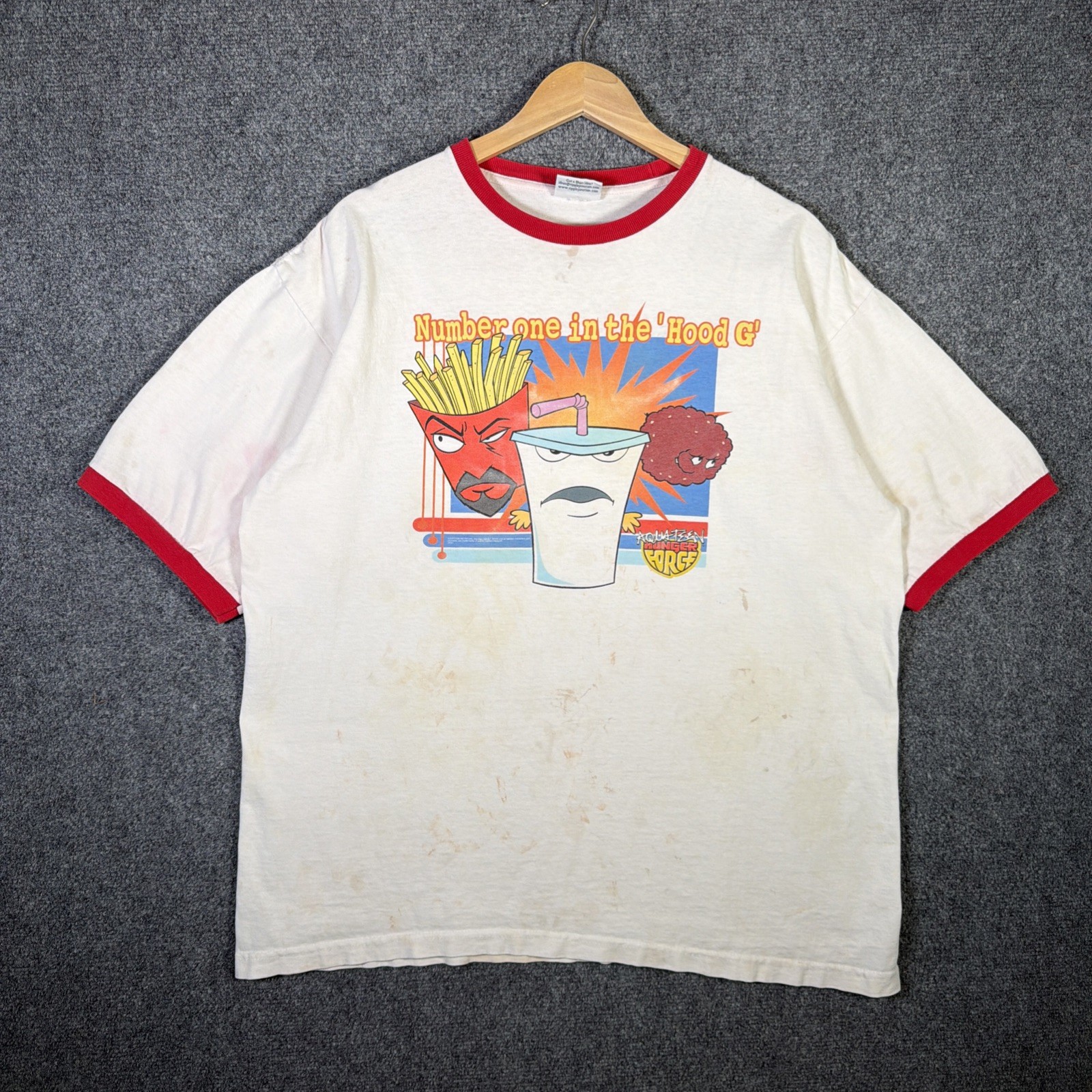 Vintage Cartoon Network Shirt Mens XL White 90s Aqua Teen Hunger Force Y2K