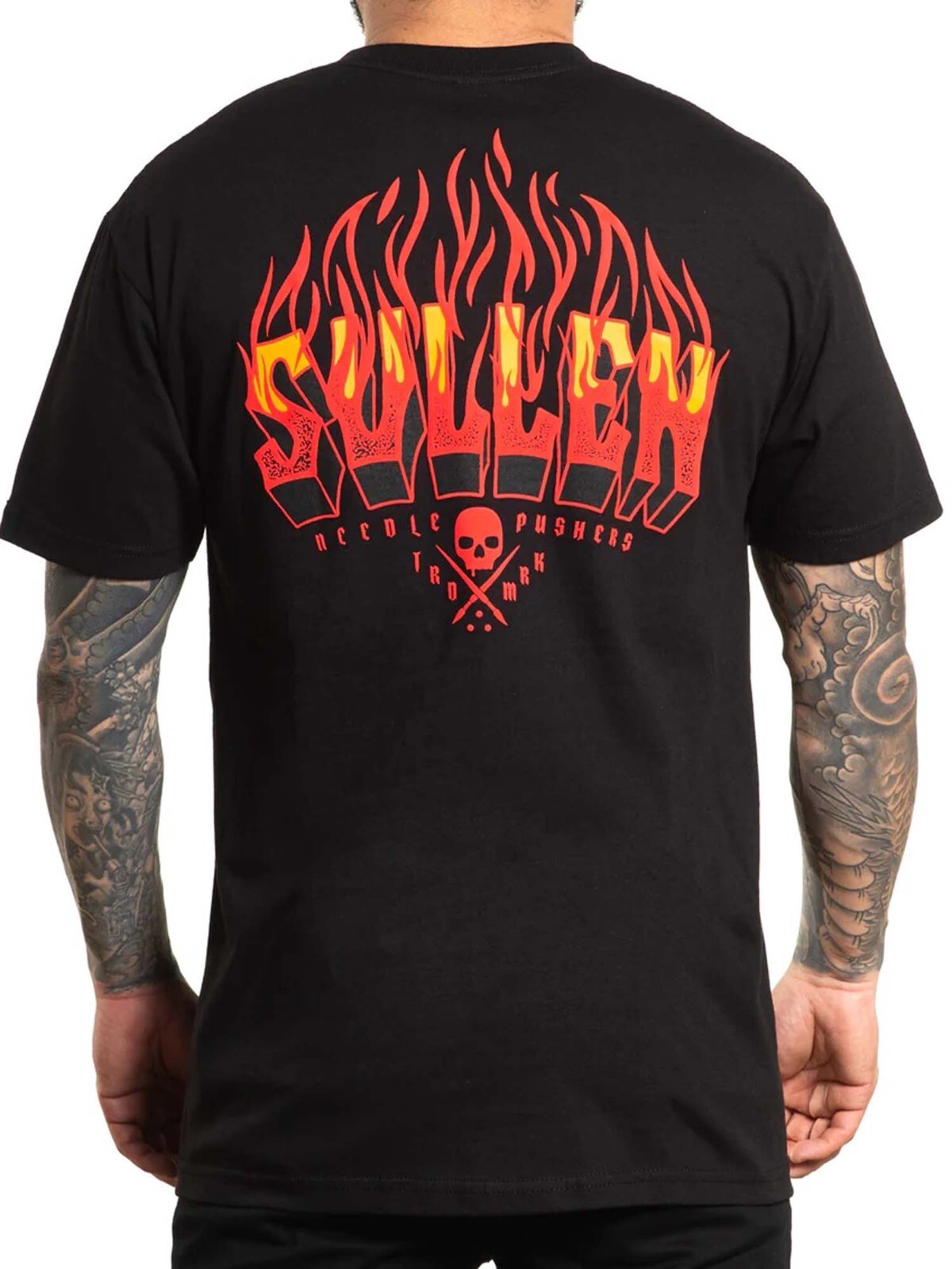 Sullen Men&rsquo;s Inferno Short Sleeve Standard T-shirt Tattoo Style Fire Flames Tee