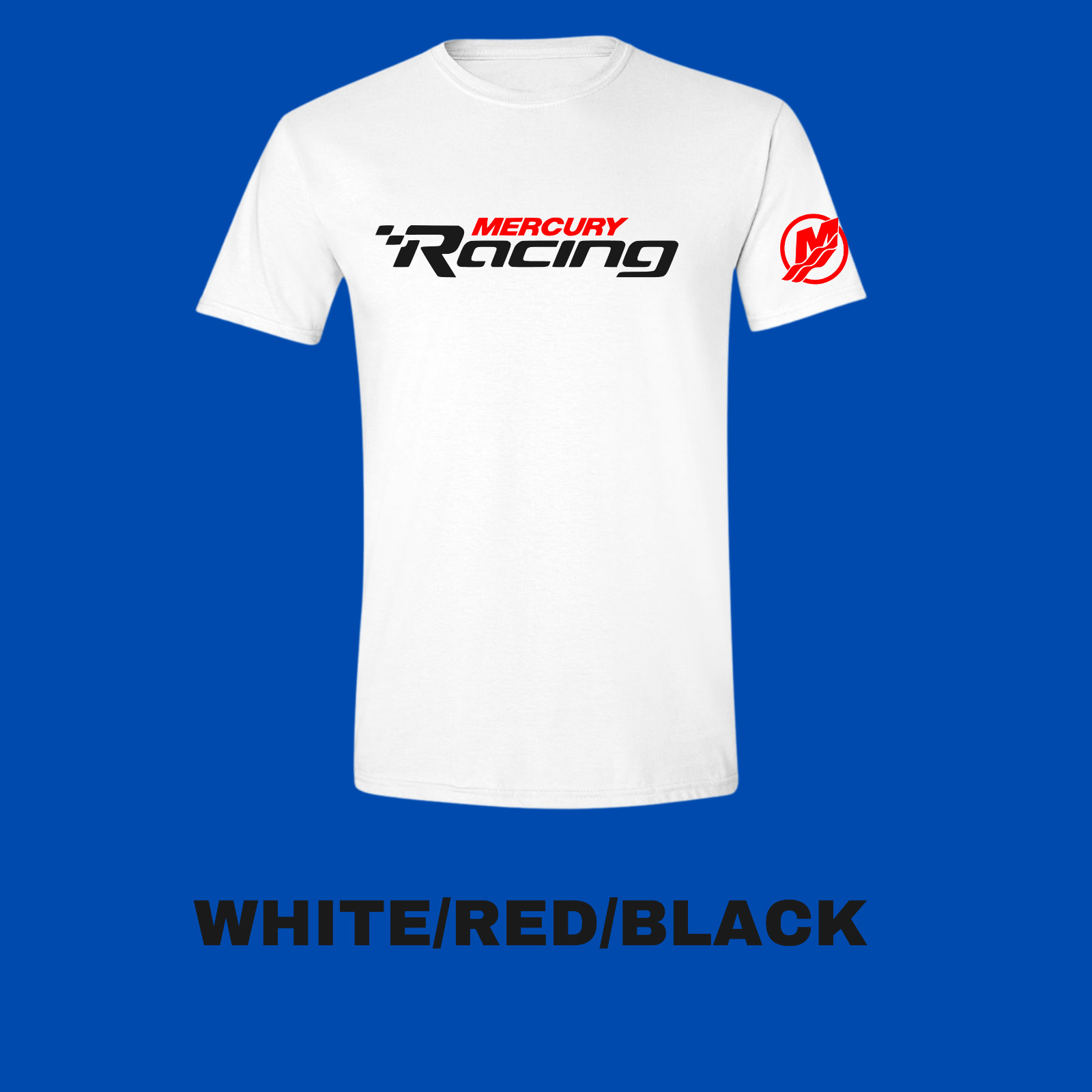 Mercury Racing Outboards Boating Mercruiser T-Shirt With FREE Vinyl Decal L@@K!