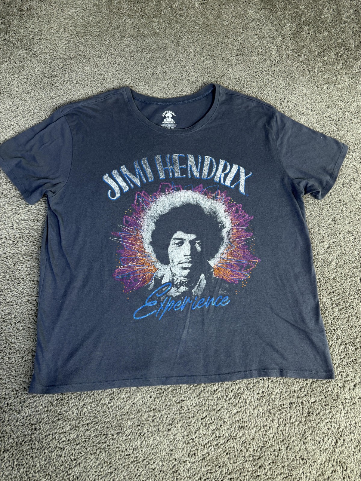 Jimi Hendrix Shirt Mens XL Gray Authentic Hendrix Experience Graphic Crew Neck