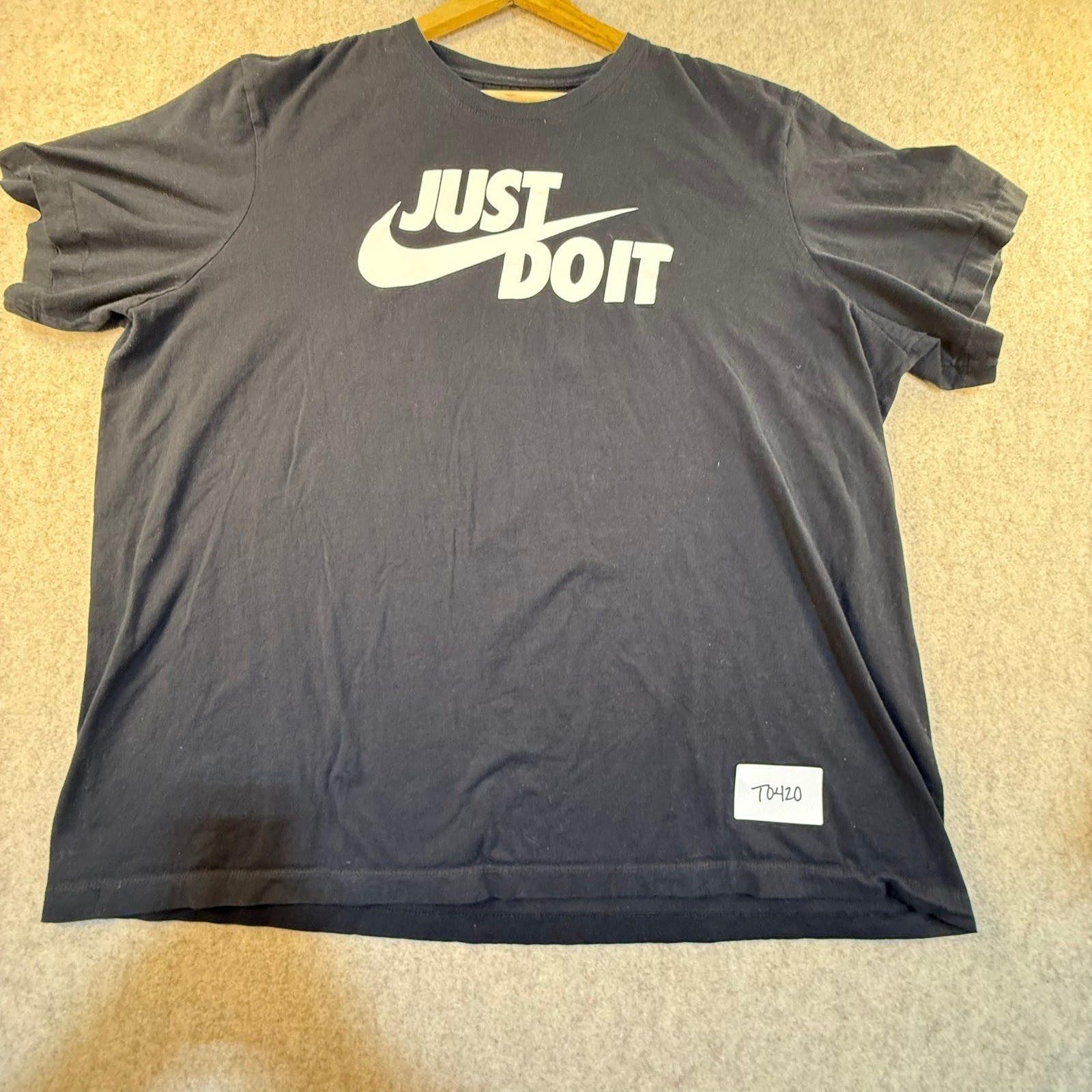 Nike Mens Just Do It Graphic T-Shirt Black White Swoosh Tee XXL AR5006-010