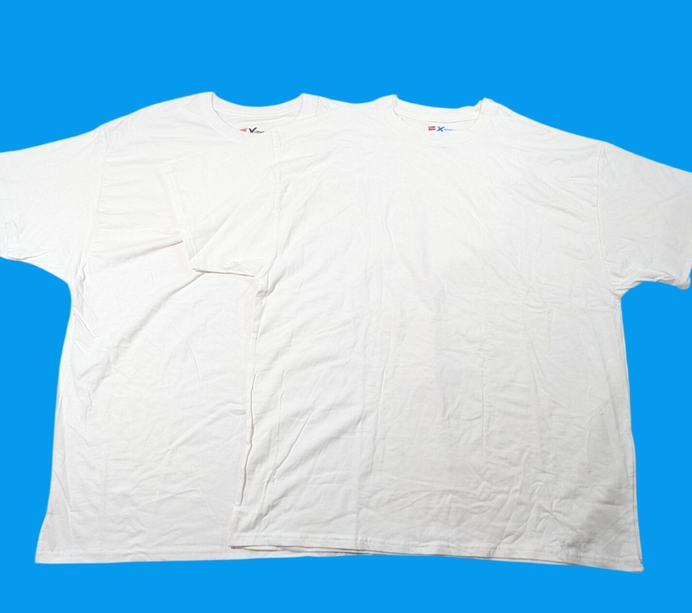Hanes X-Temp White Crewneck T-Shirts XL 95% Cotton 5% Spandex Pack Of 2 NWOT