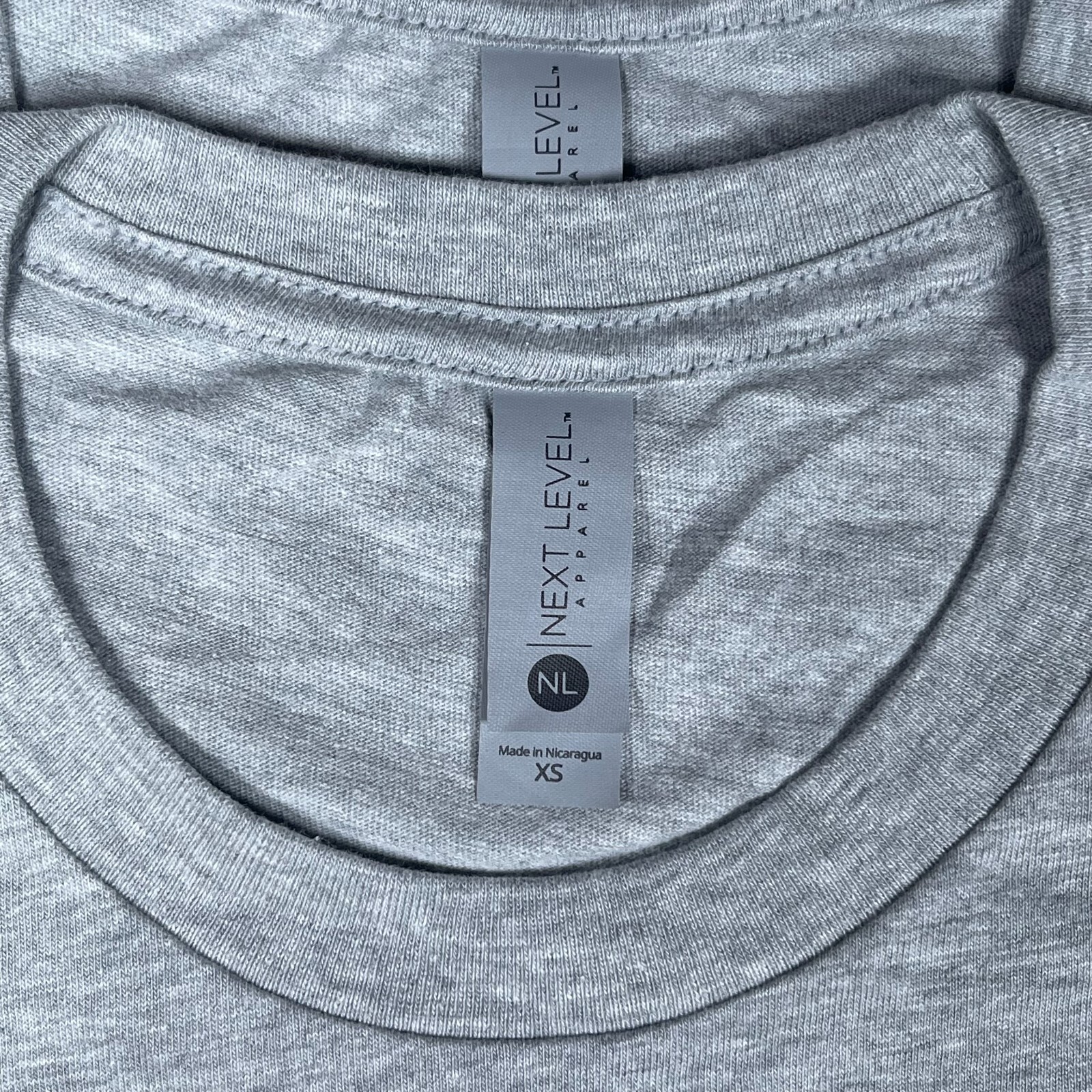 Lot of 2 Next Level Unisex Premium Gray TShirts Plain Super Soft US Size XS