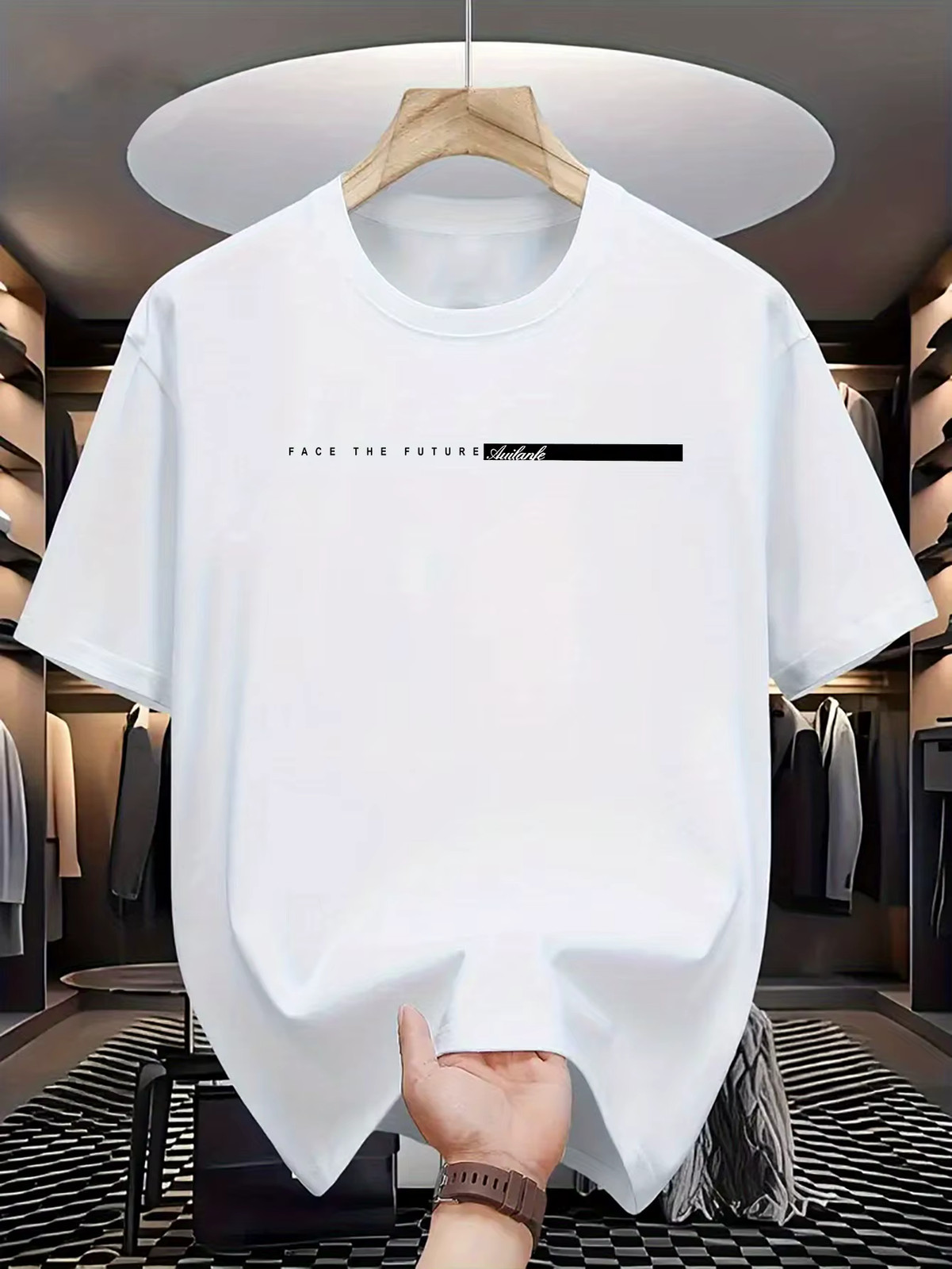 Men&rsquo;s Summer Cotton Loose Fit Letter Print T Shirt Casual Tee Tshirt Casual Gift