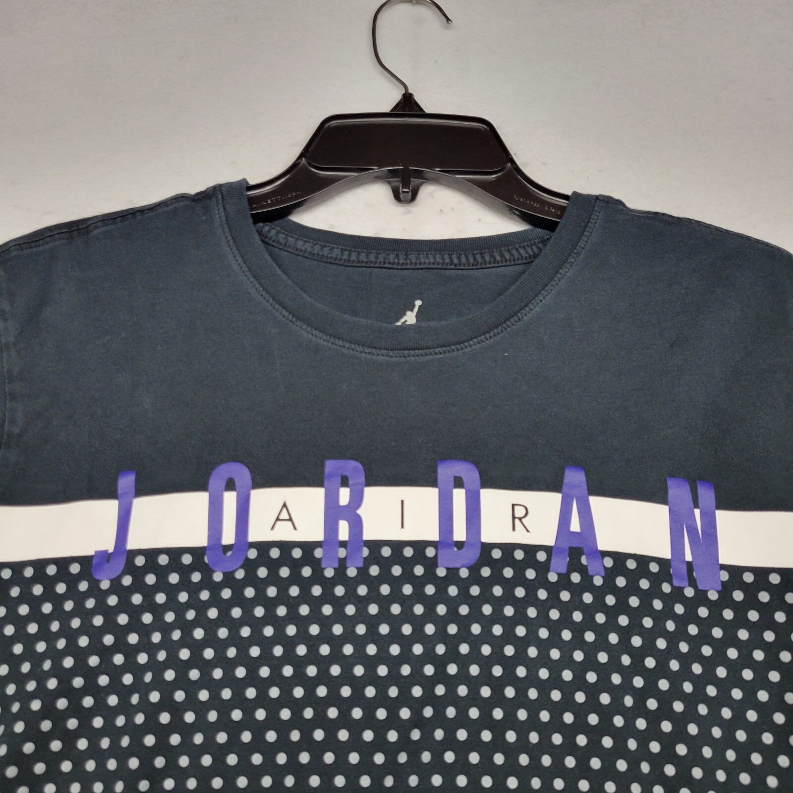 Jordan Shirt Mens Medium Black Polka Dot Air Jump Man Basketball Short Sleeve