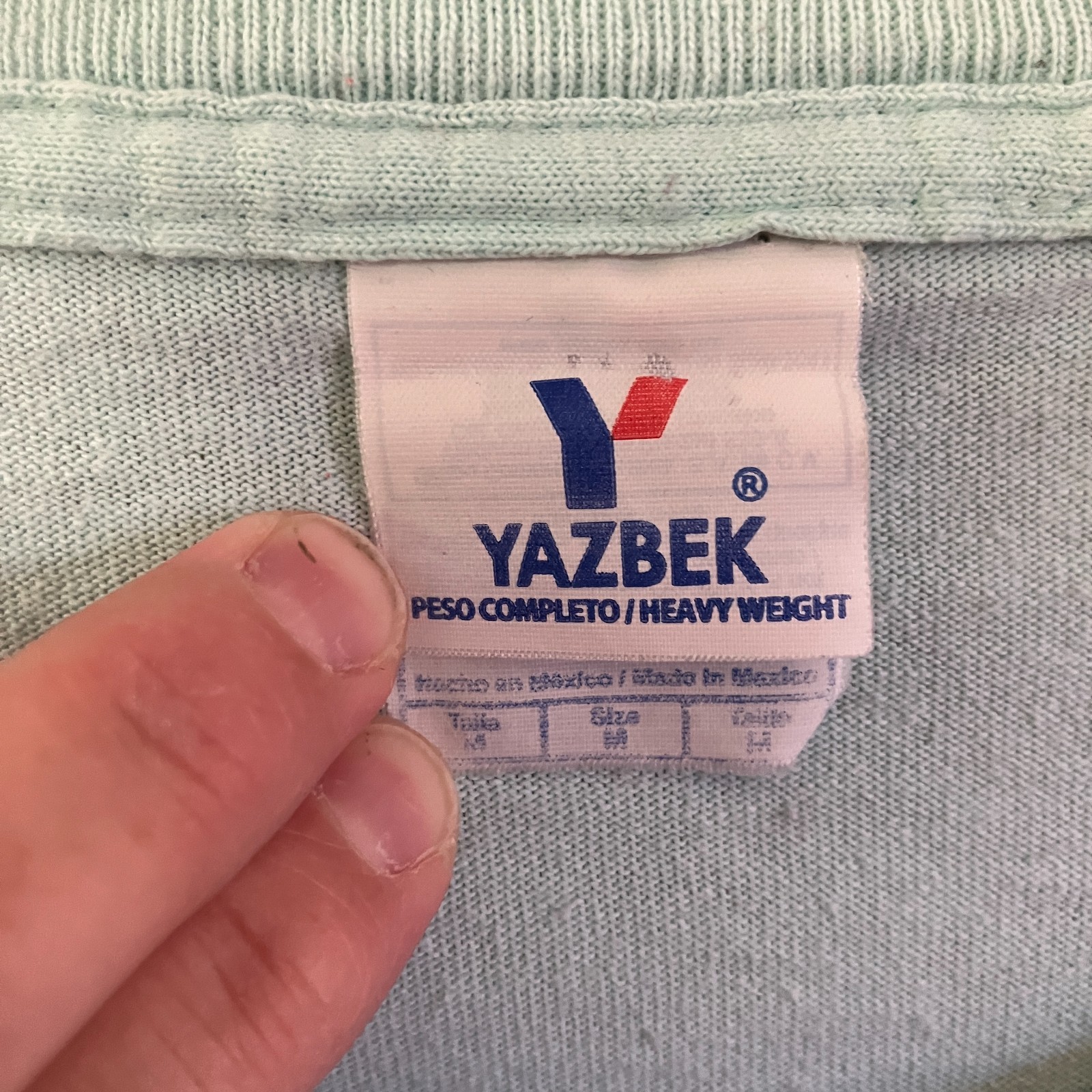 Yazbek Mens Vintage 90s Jesus Christ Cross Jalisco Mexico Shirt Medium Green GDD