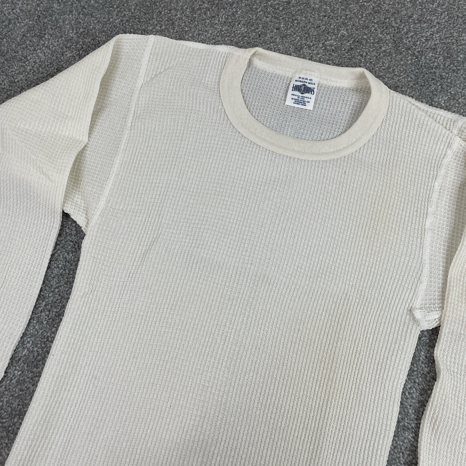 Morgan Mills Long Johns Waffle Knit Thermal Base Layer Size M (Fits XS) 80s USA