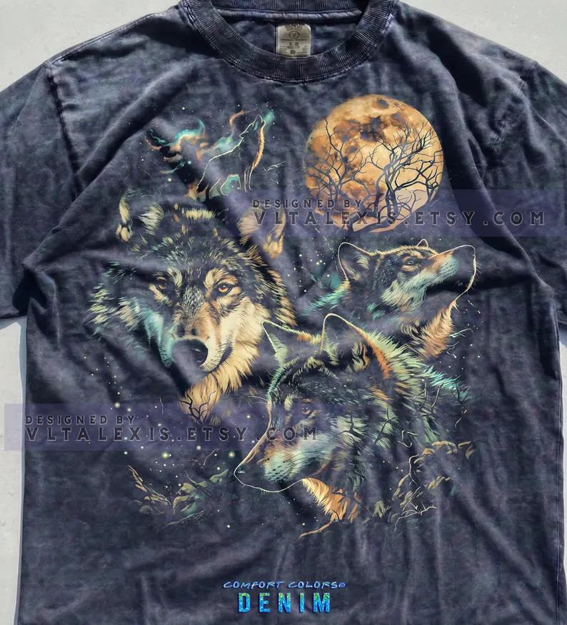 Wolf Howling Wolves Moonlight Predator Comfort Tee Wild Animal Nature