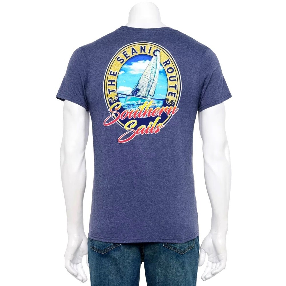 Croft & Barrow Men&rsquo;s T-Shirt Modern Fit Graphic Tee Top Blue Southern Sail