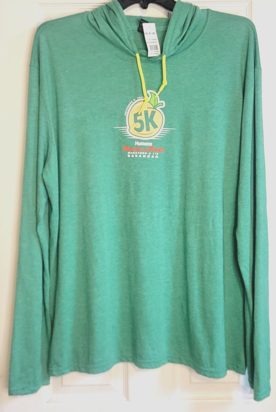 NWT Savannah Rock N Roll Marathon 5K Mens Lightweight Hoodie TShirt Long Sleeve