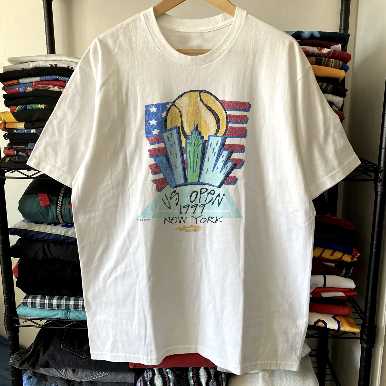 US Open 1999 T Shirt Vintage Tennis Tournament Graphic Tee S-5XL