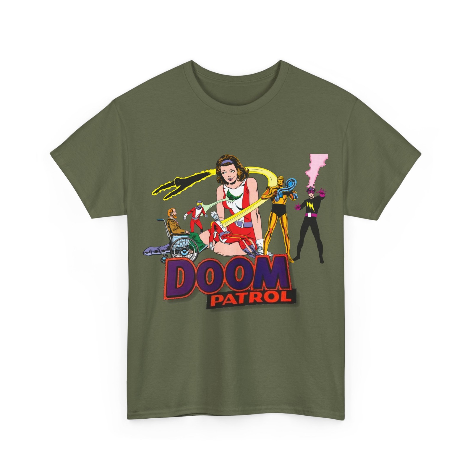 Doom Patrol T-Shirt – John Byrne Art – DC Comics – Beast Boy, Robotman, Mento