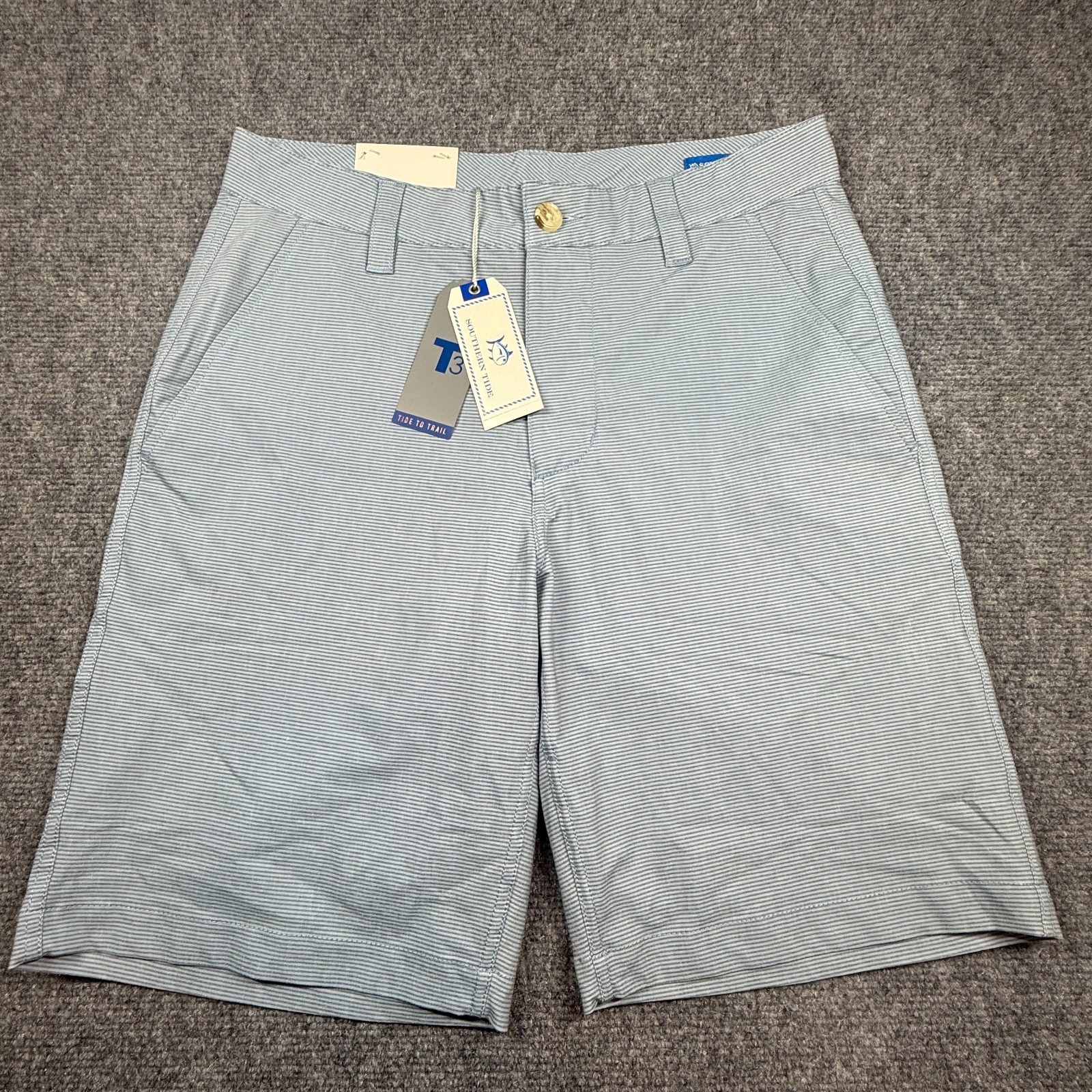 NWT Southern Tide Tide to Trail Men’s 30 Gulf Blue Striped Shorts $89.50