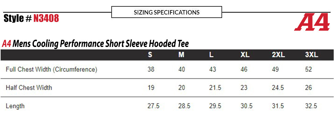 A4 Mens 4oz. Micro Poly Interlock Short Sleeves Hooded T-Shirt N3408 S-3XL