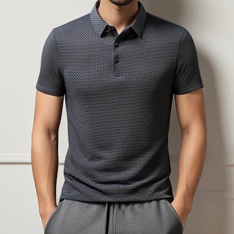 New Summer Mesh Ice Silk Short-sleeved T-shirt Men&rsquo;s Ice Silk Short Sleeve Shirt