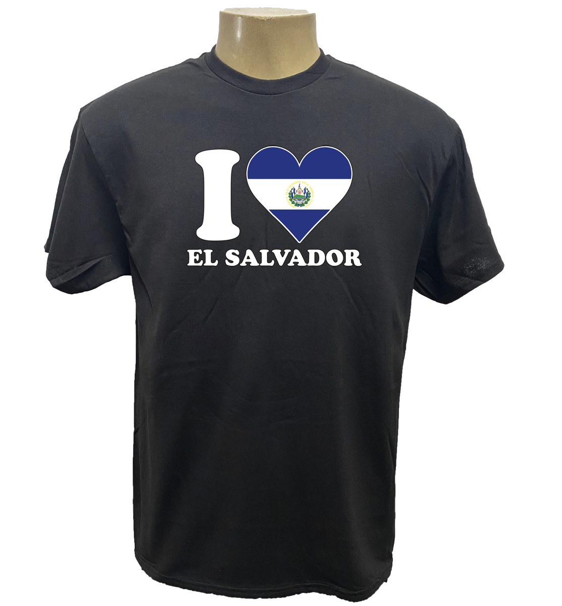 I LOVE EL SALVADOR Heat transfer 100% Cotton Short Sleeve T Shirt Free Shipping