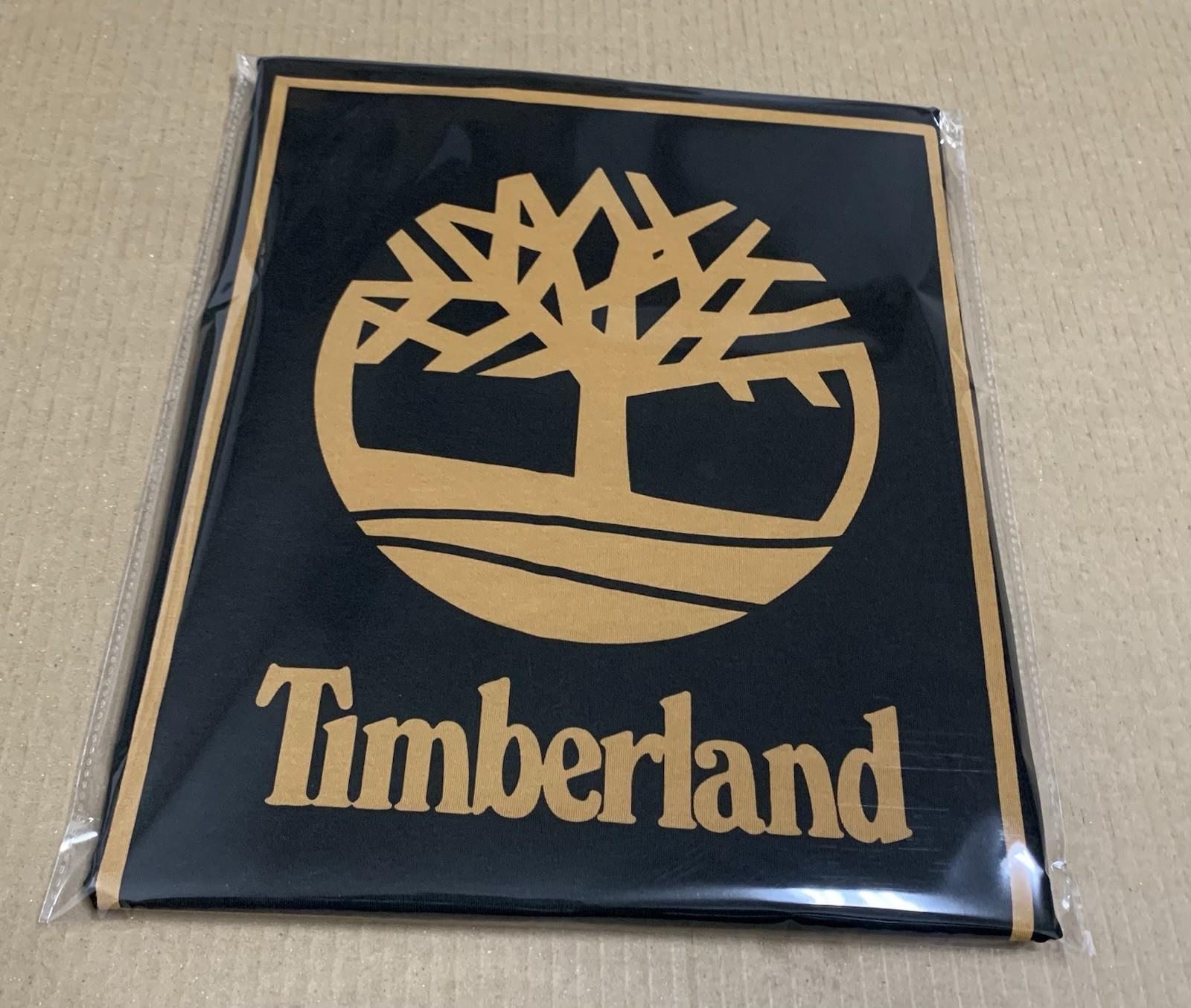 Timberland Shirt Mens XL TAN Long Sleeve Box Logo Graphic Tee – NEW with tag