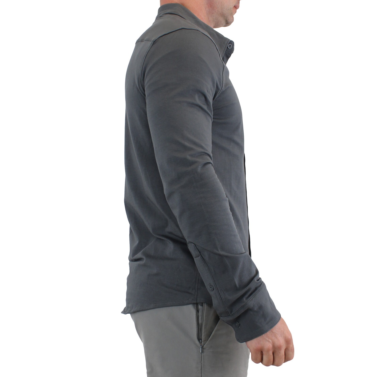 True Classic Men&rsquo;s, Knit Long Sleeve, Slightly Relaxed Fit Collard Shirt