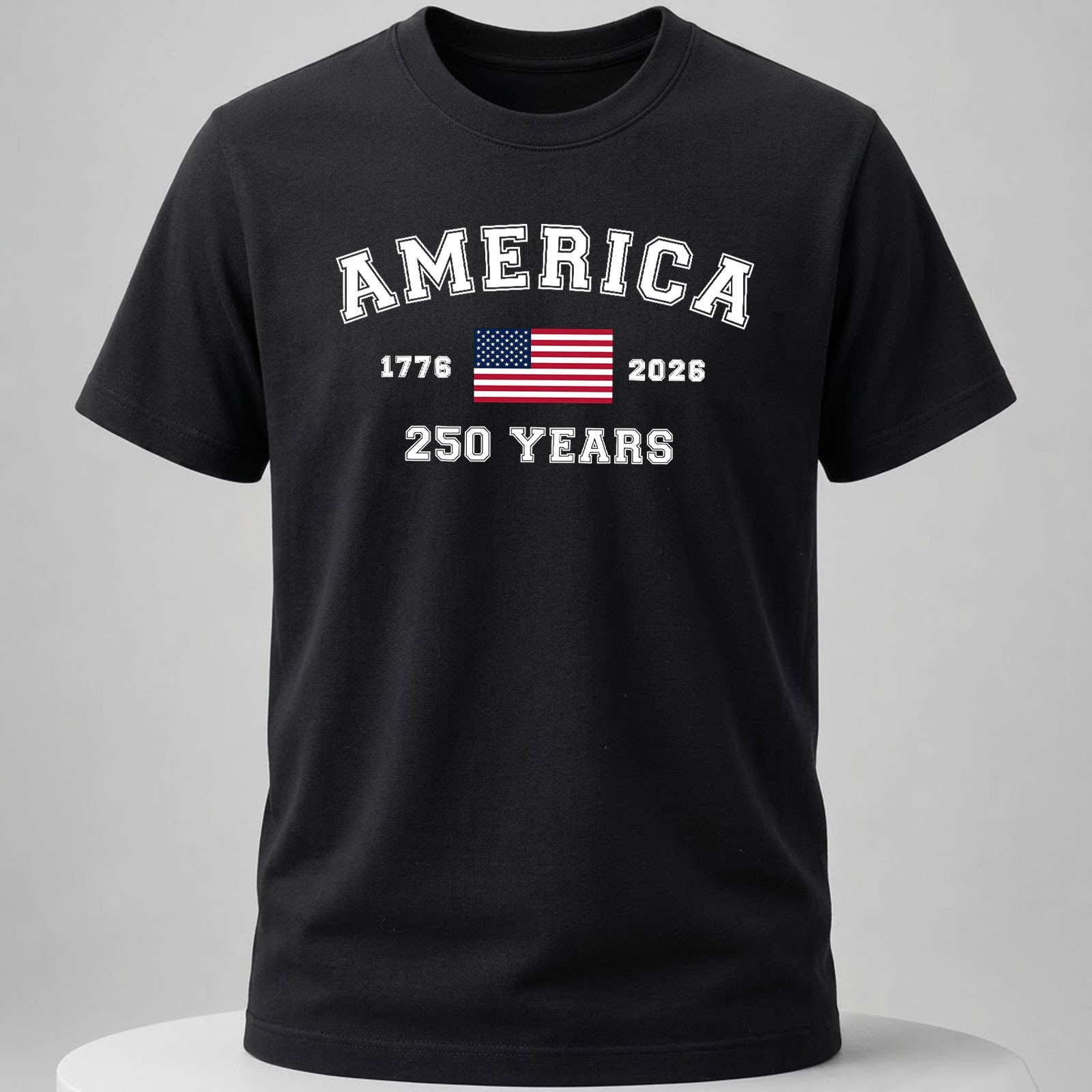 Men&rsquo;s US Flag T-Shirt America 250 Years Anniversary Short Sleeve Streetwear Tee