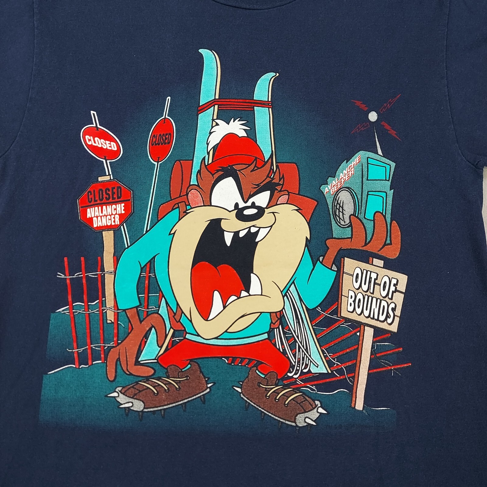 Vintage USA Velva Sheen Mens Shirt Tee Taz Looney Tunes 90s Large Short Sleeve