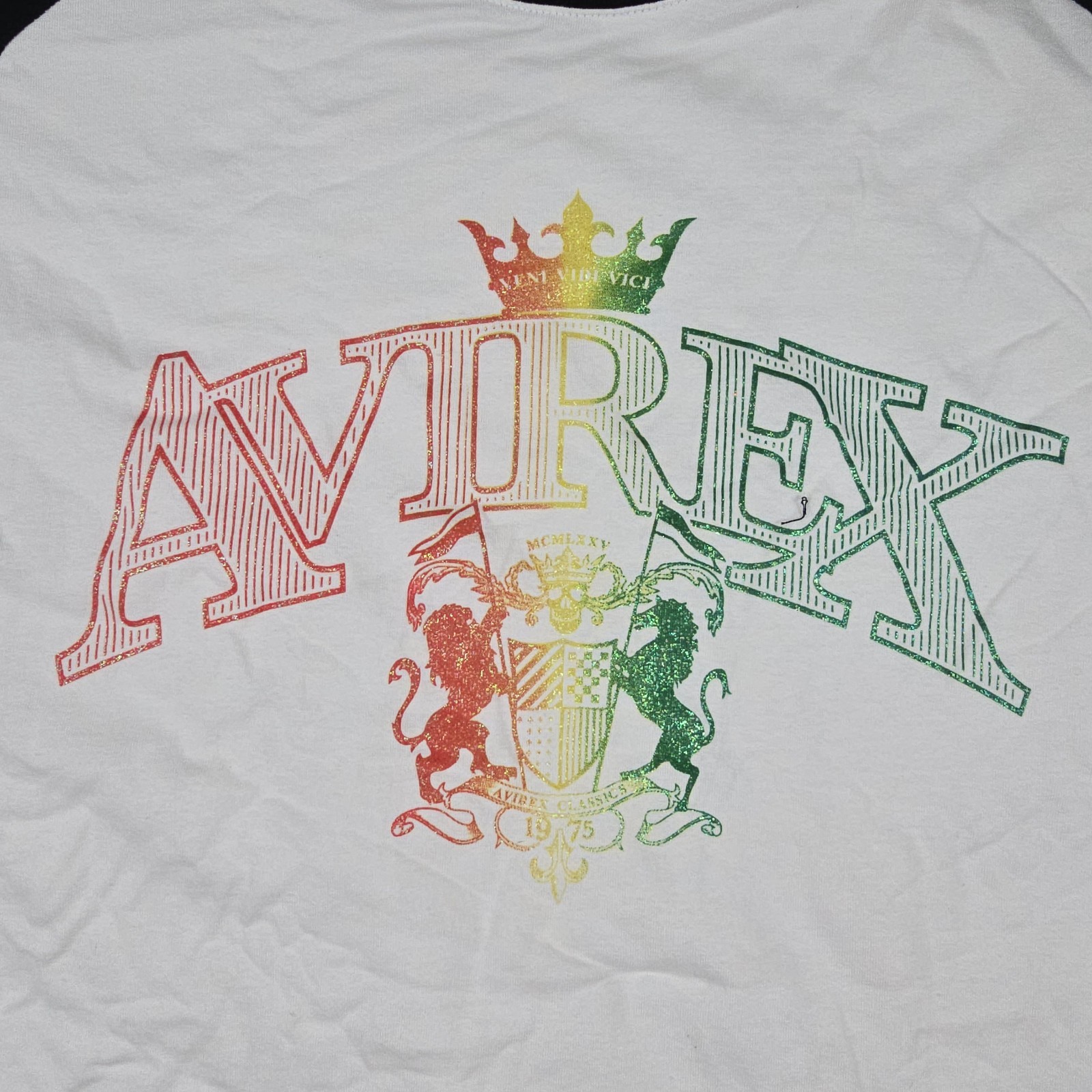 Avirex Vintage Men&rsquo;s Size Extra Large XL Long Sleeve Rasta Logo Shirt New Flaws