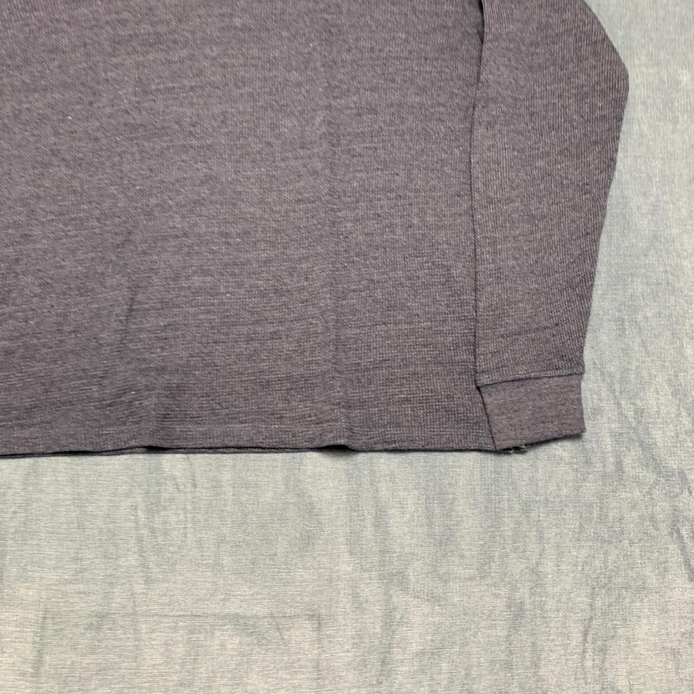 Lee Thermal Shirt Mens Large Charcoal Gray Waffle Knit Regular Fit Side Slit