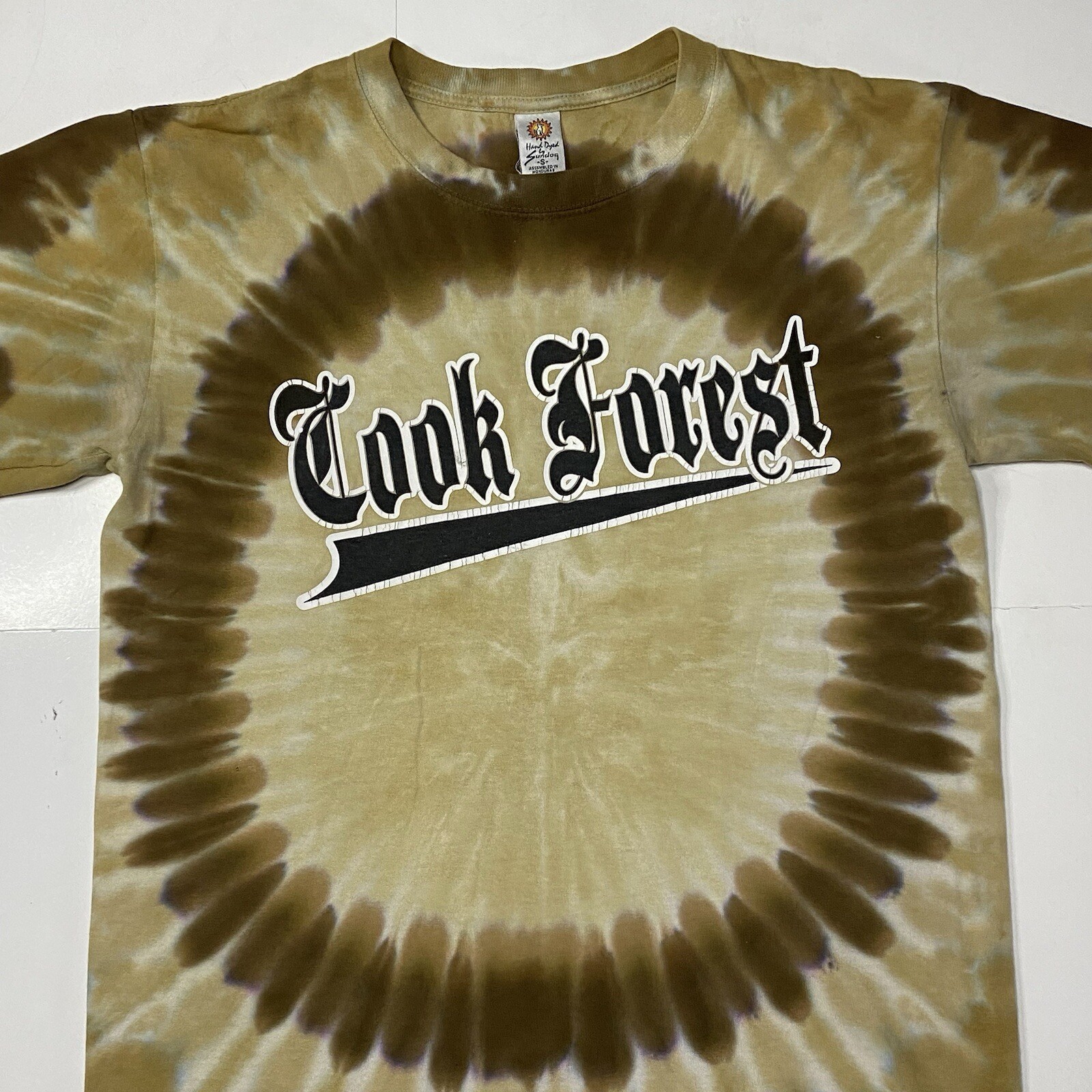 Sun Dog T Shirt Swirl Pattern Hand Dyed Tie Dye Neutral Hippie Cook Forest XL