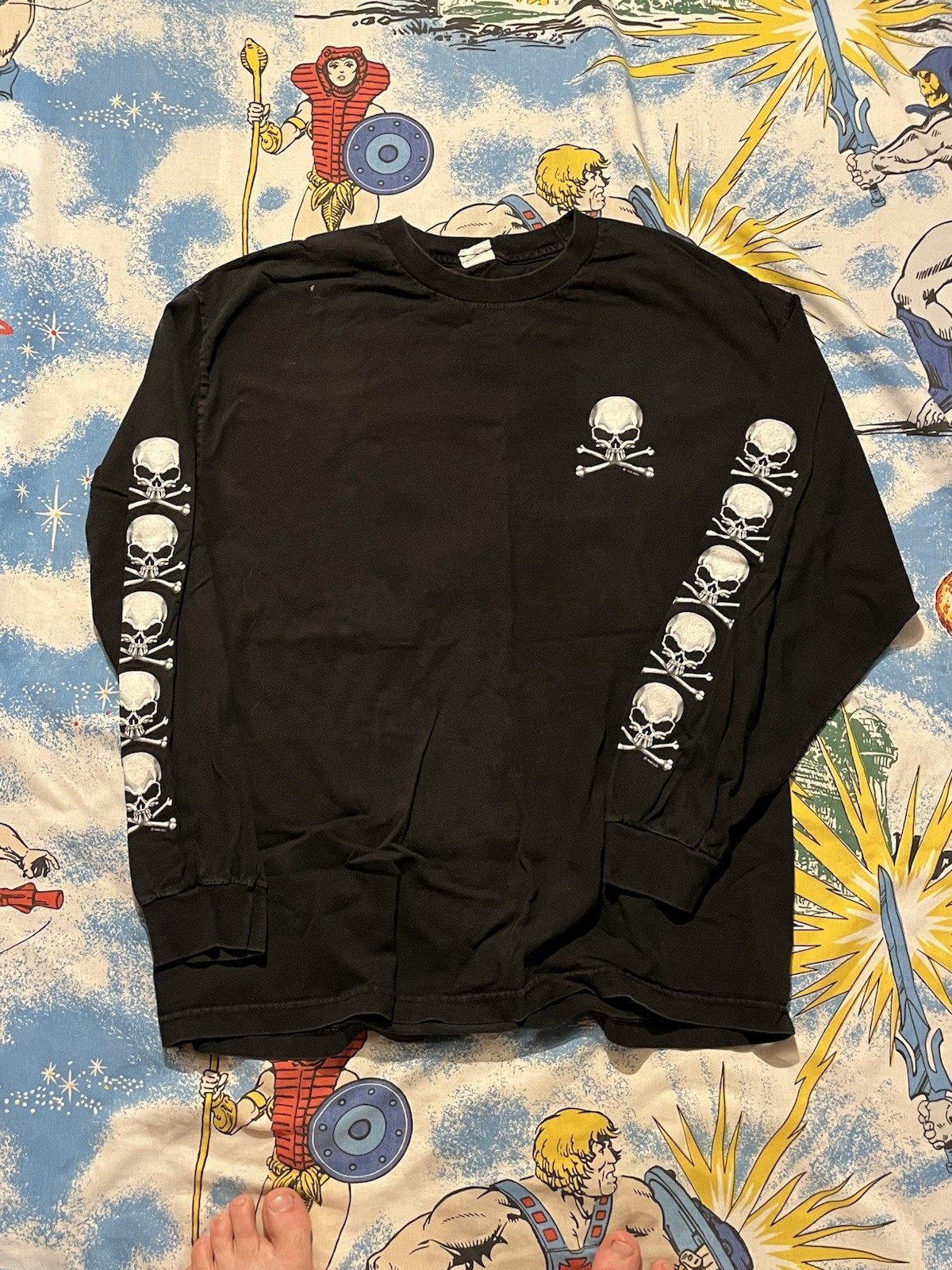 Vtg 90s Skull Crossbones Long Sleeve 1999 Good Sport Shirt Biker T-shirt XL