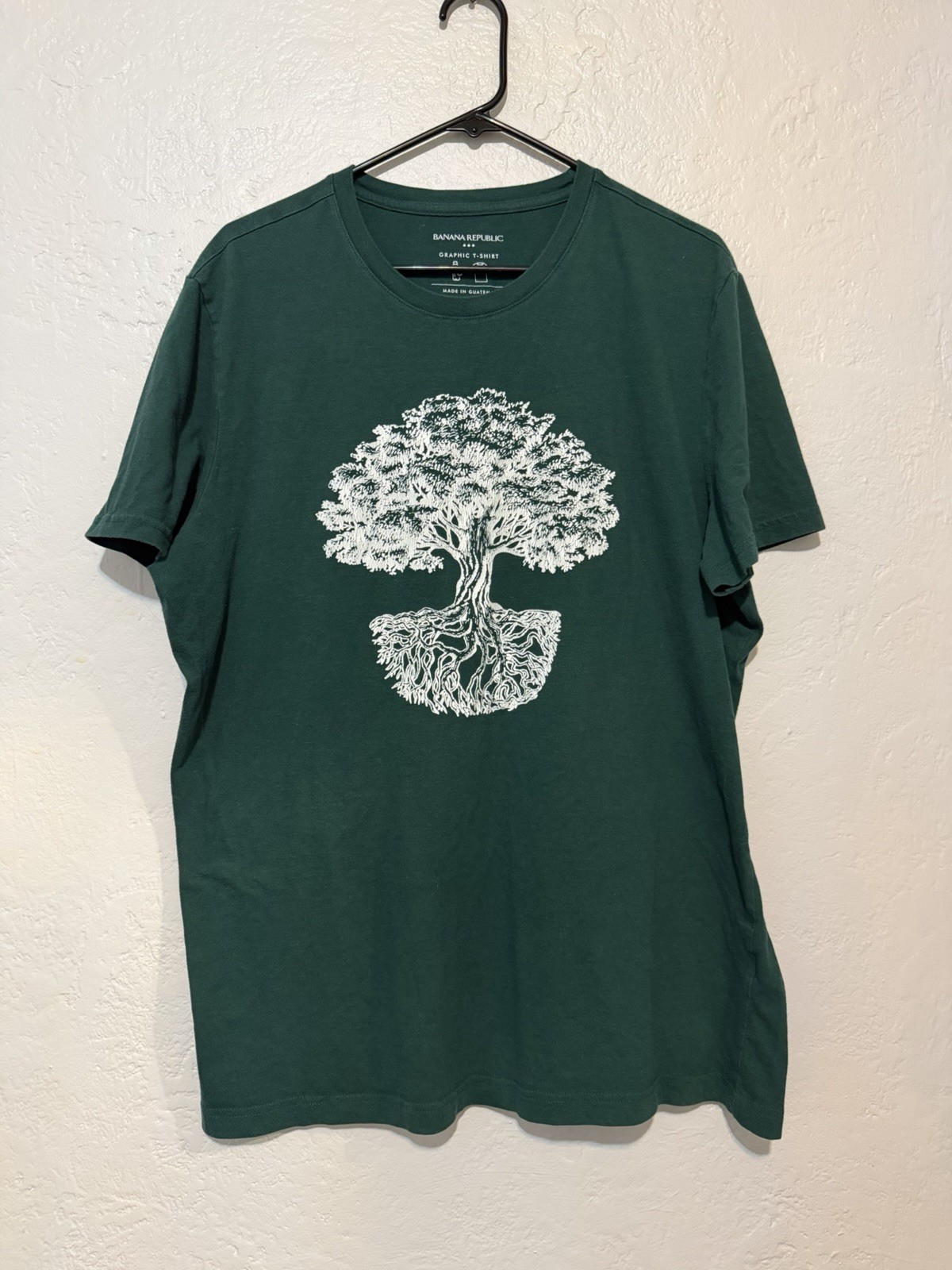Banana Republic Shirt Men Hunter Green Tree XL
