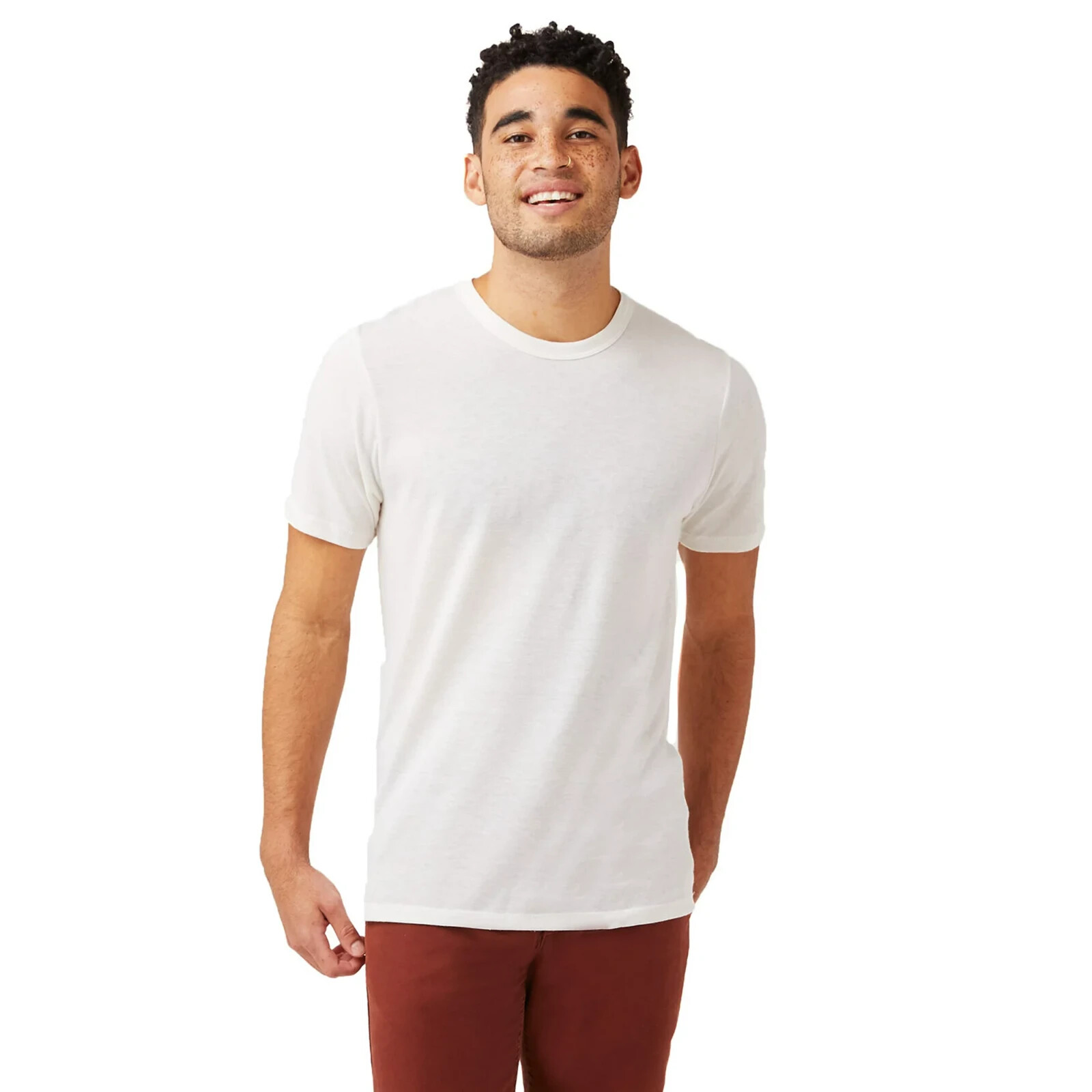 Alternative Crewneck Tee Apparel Jersey Crew T-Shirt Ivory L14726 Men&rsquo;s Size L
