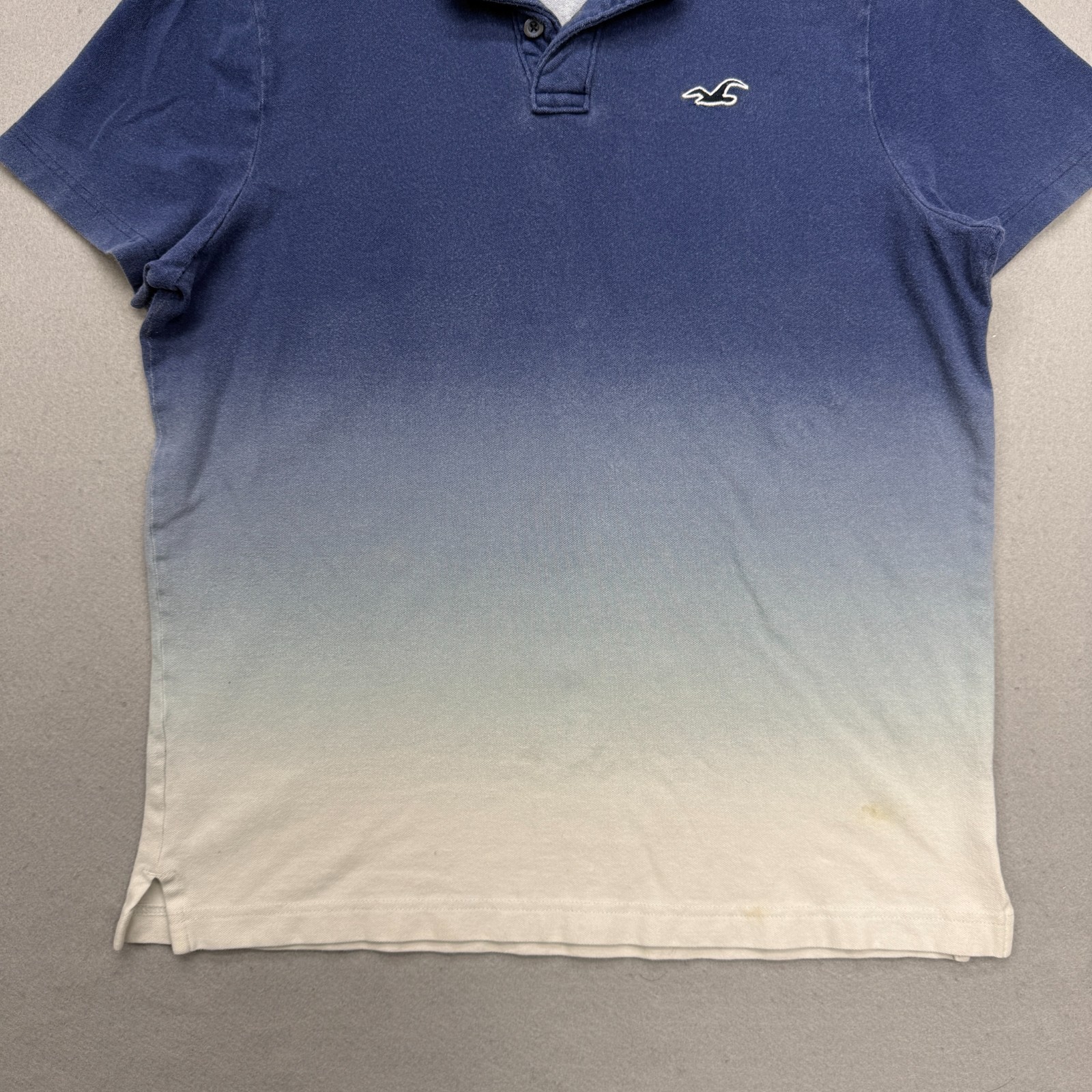 Hollister Blue Ombre Epic Flex Stretch Short Sleeve Polo Shirt Size L